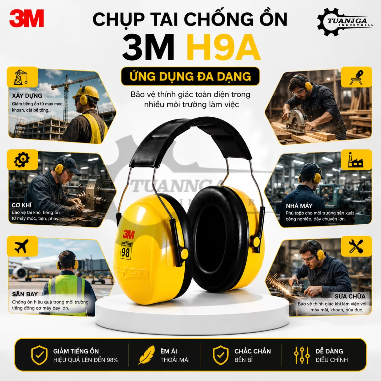 Chụp Tai Chống Ồn 3M H9A (Optime 98)
