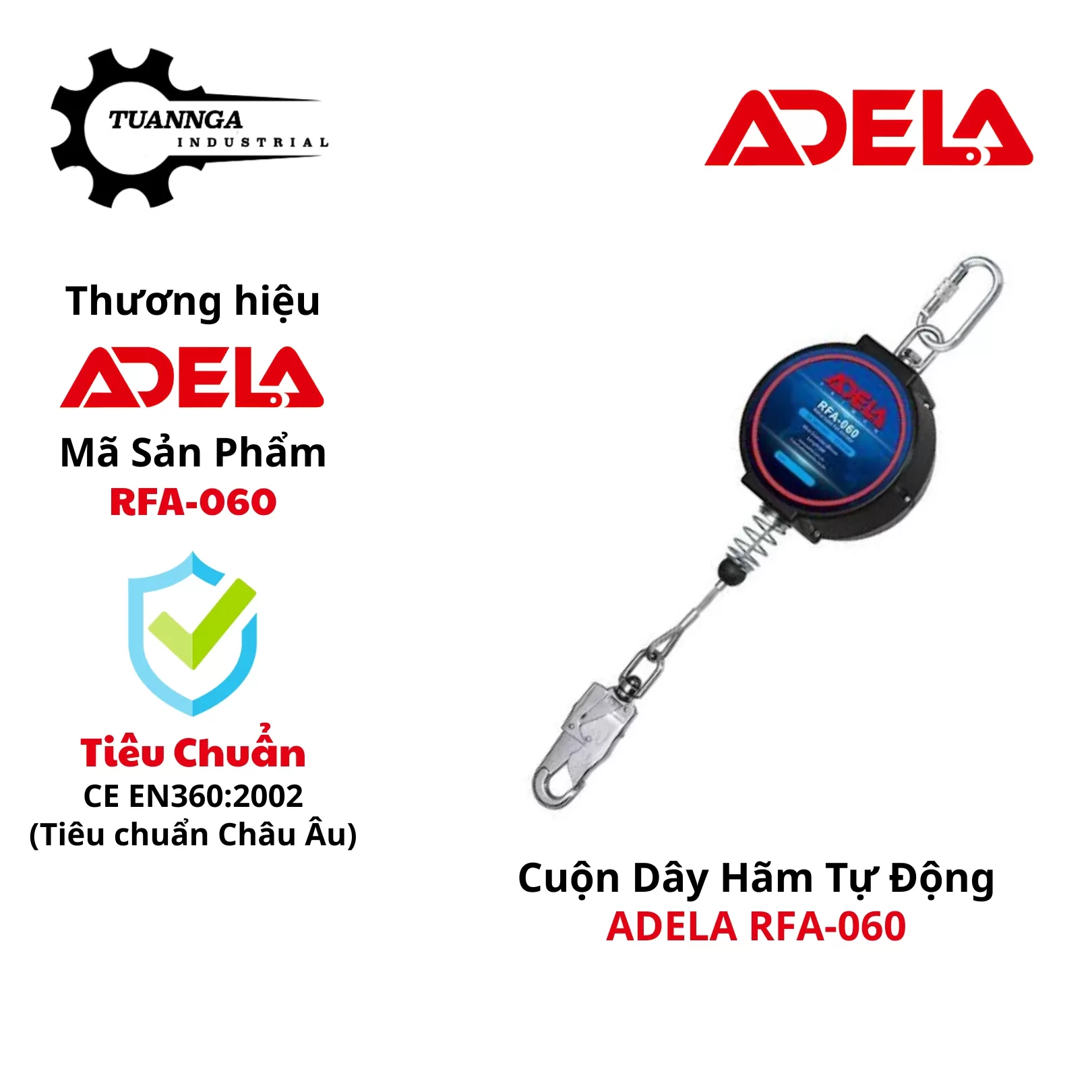 Cuộn Dây An Toàn Hãm Trượt ADELA RFA-060 (Dài 6m)