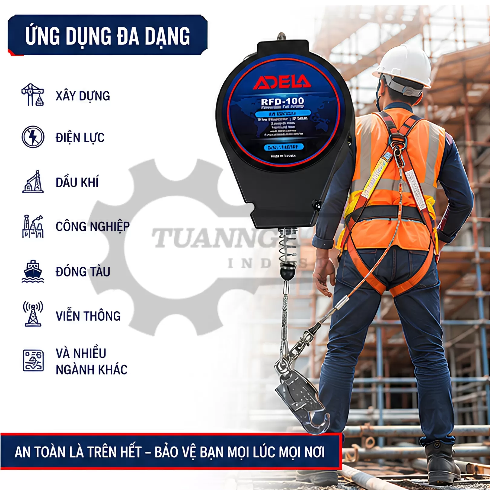 Cuộn Dây Hãm Tự Động ADELA RFD-100 (Dài 10m)