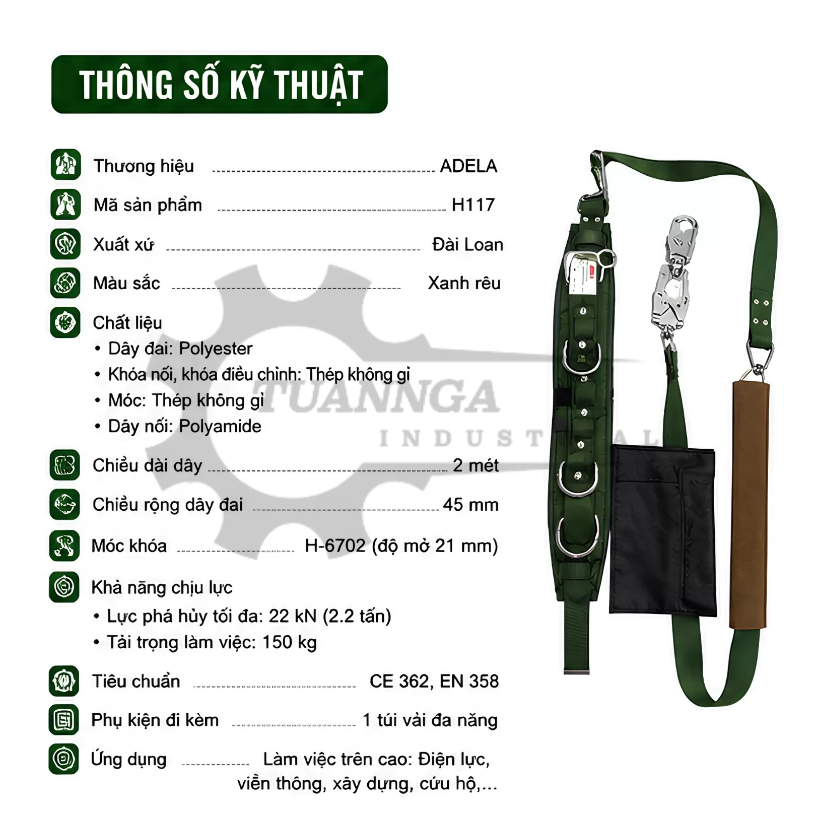 Dây An Toàn Đai Bụng ADELA H117