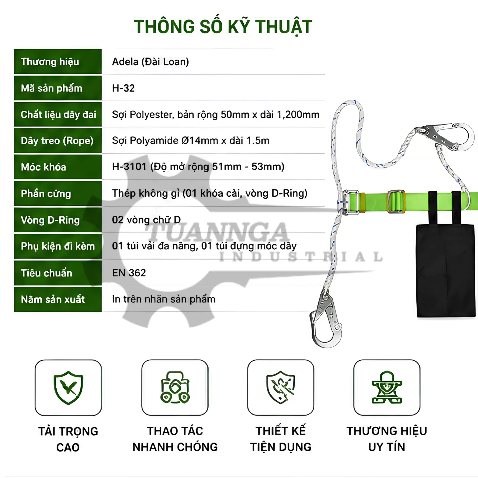 Dây An Toàn Đai Bụng ADELA H32