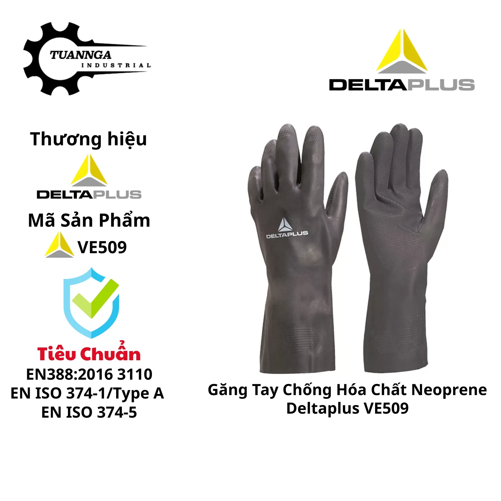 Găng Tay Chống Hóa Chất Neoprene Deltaplus VE509
