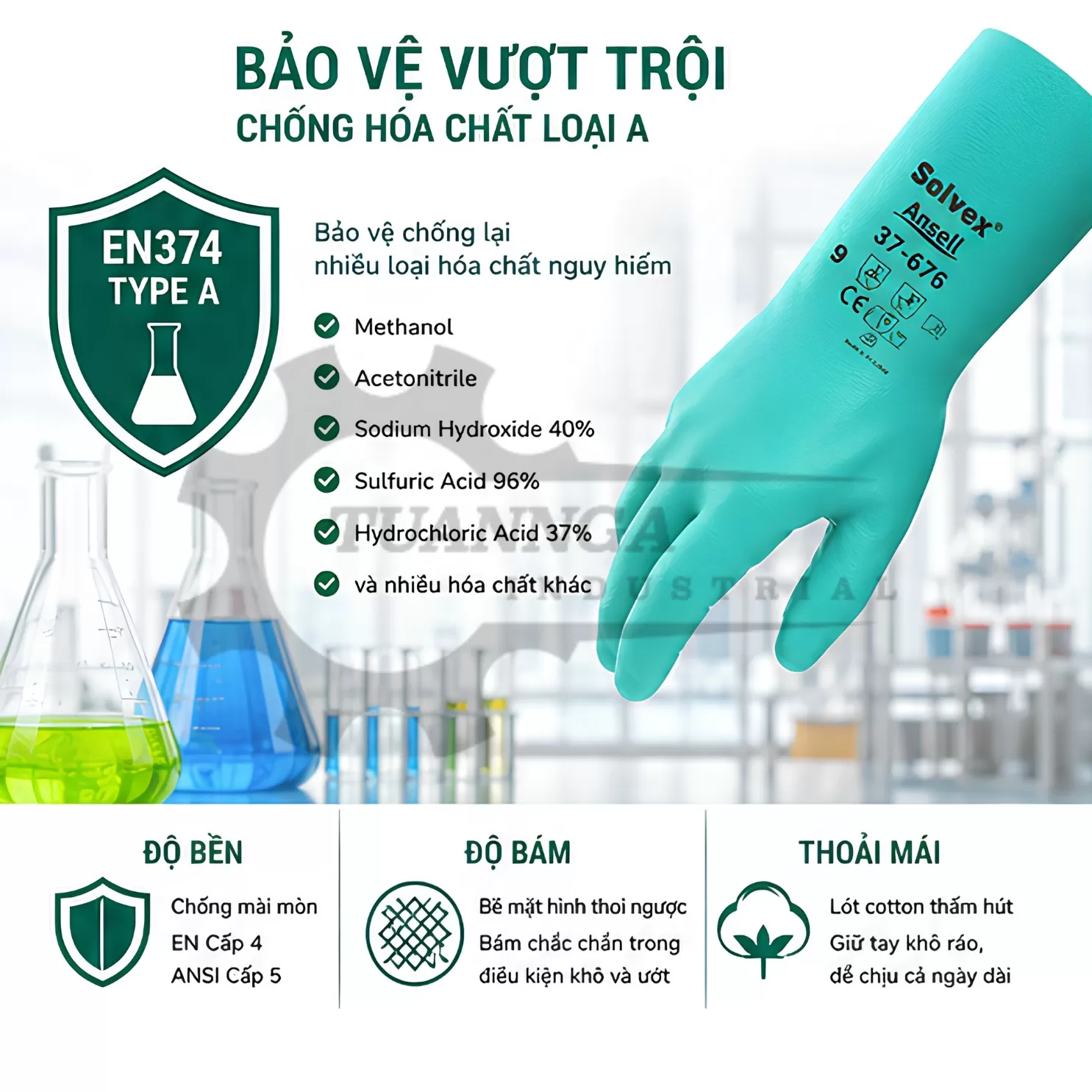 Găng Tay Chống Hóa Chất Ansell 37-676