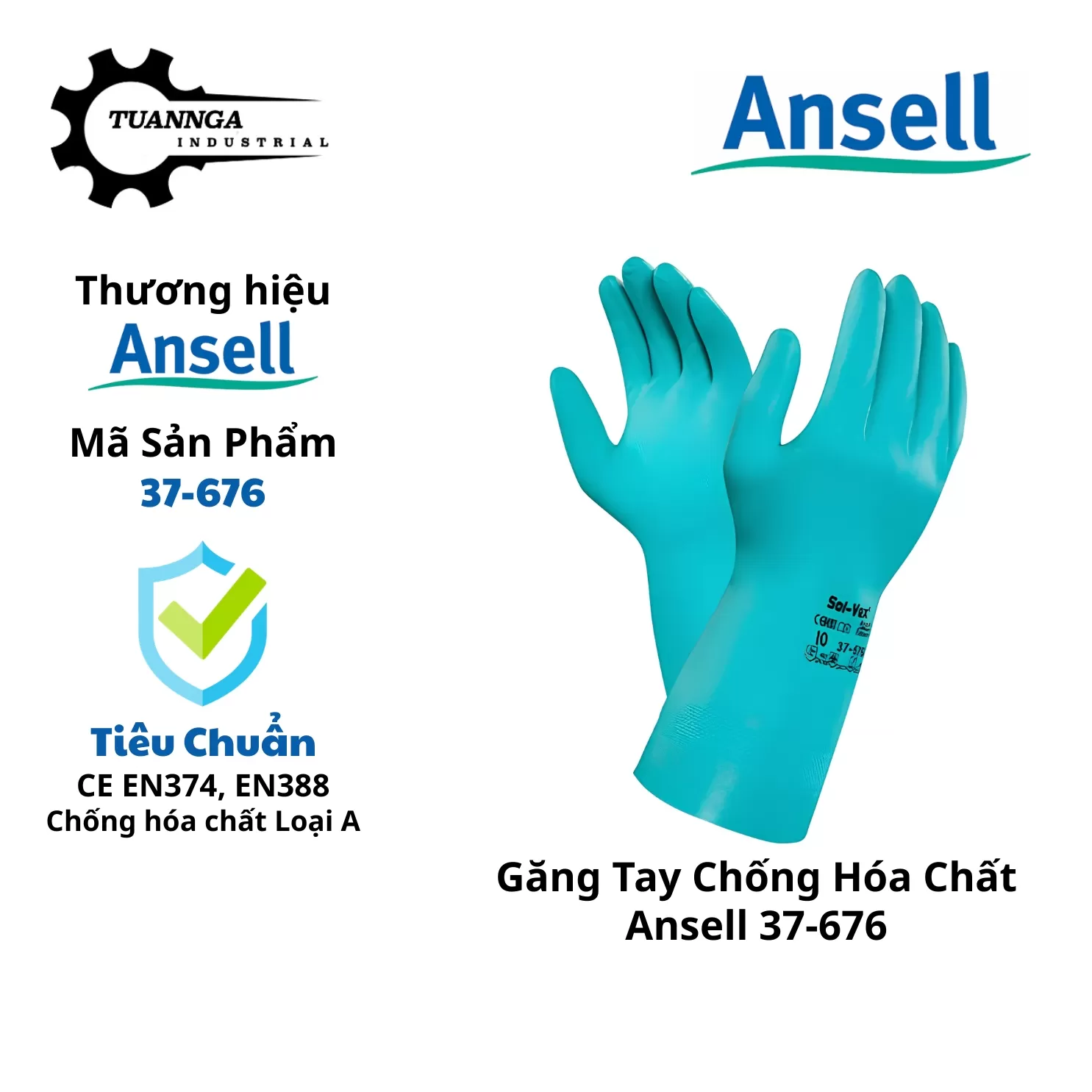Găng Tay Chống Hóa Chất Ansell 37-676