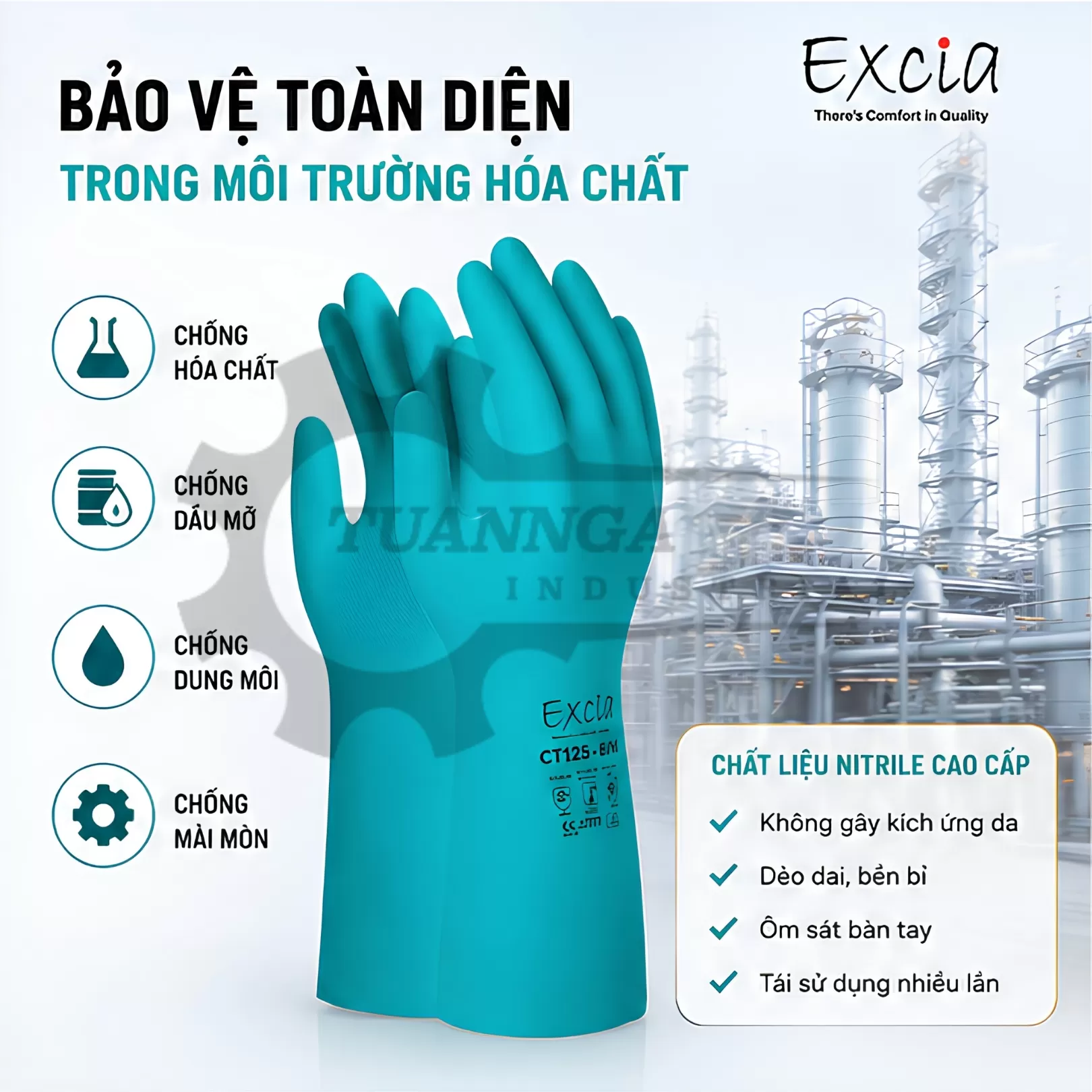 Găng Tay Chống Hóa Chất Excia CT125