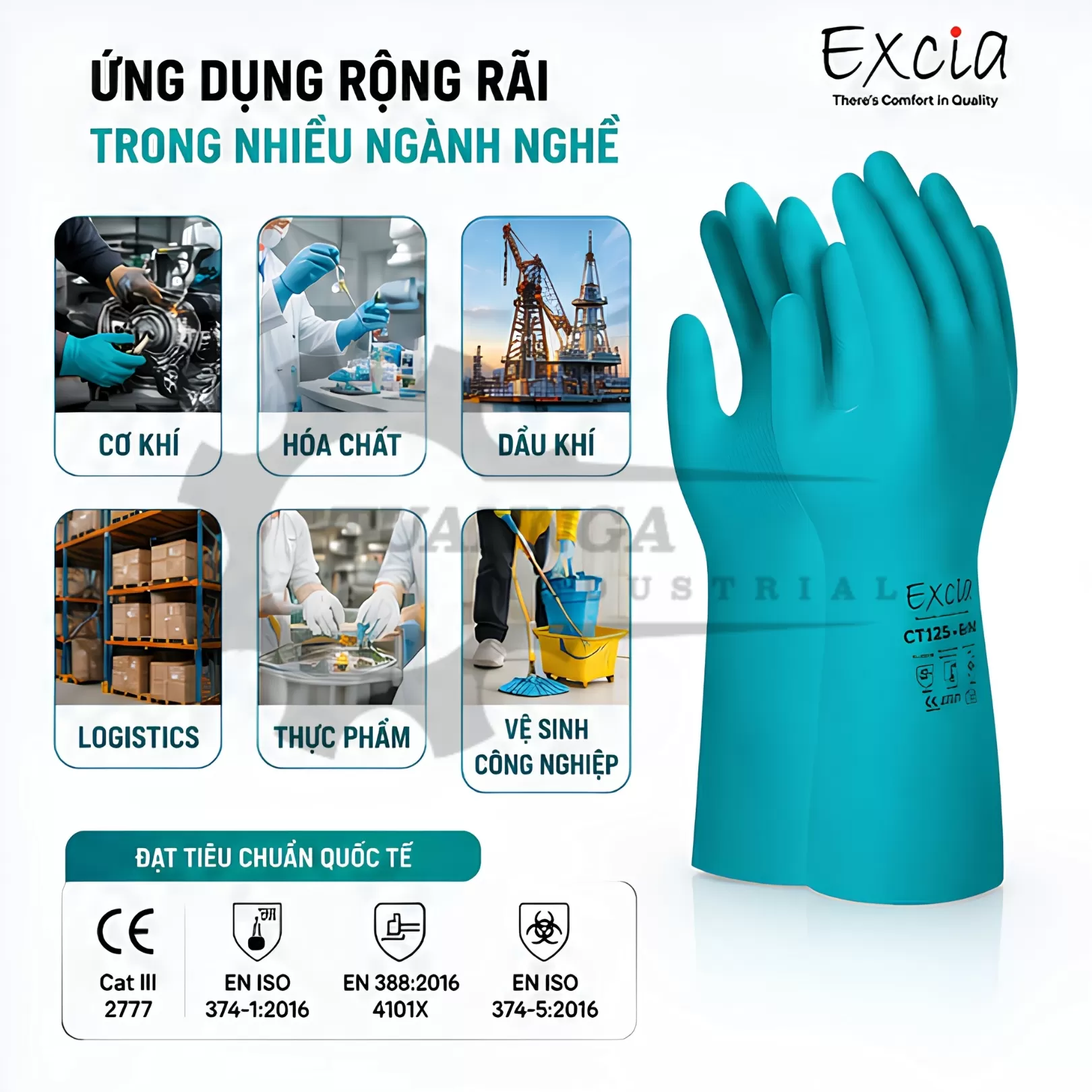 Găng Tay Chống Hóa Chất Excia CT125