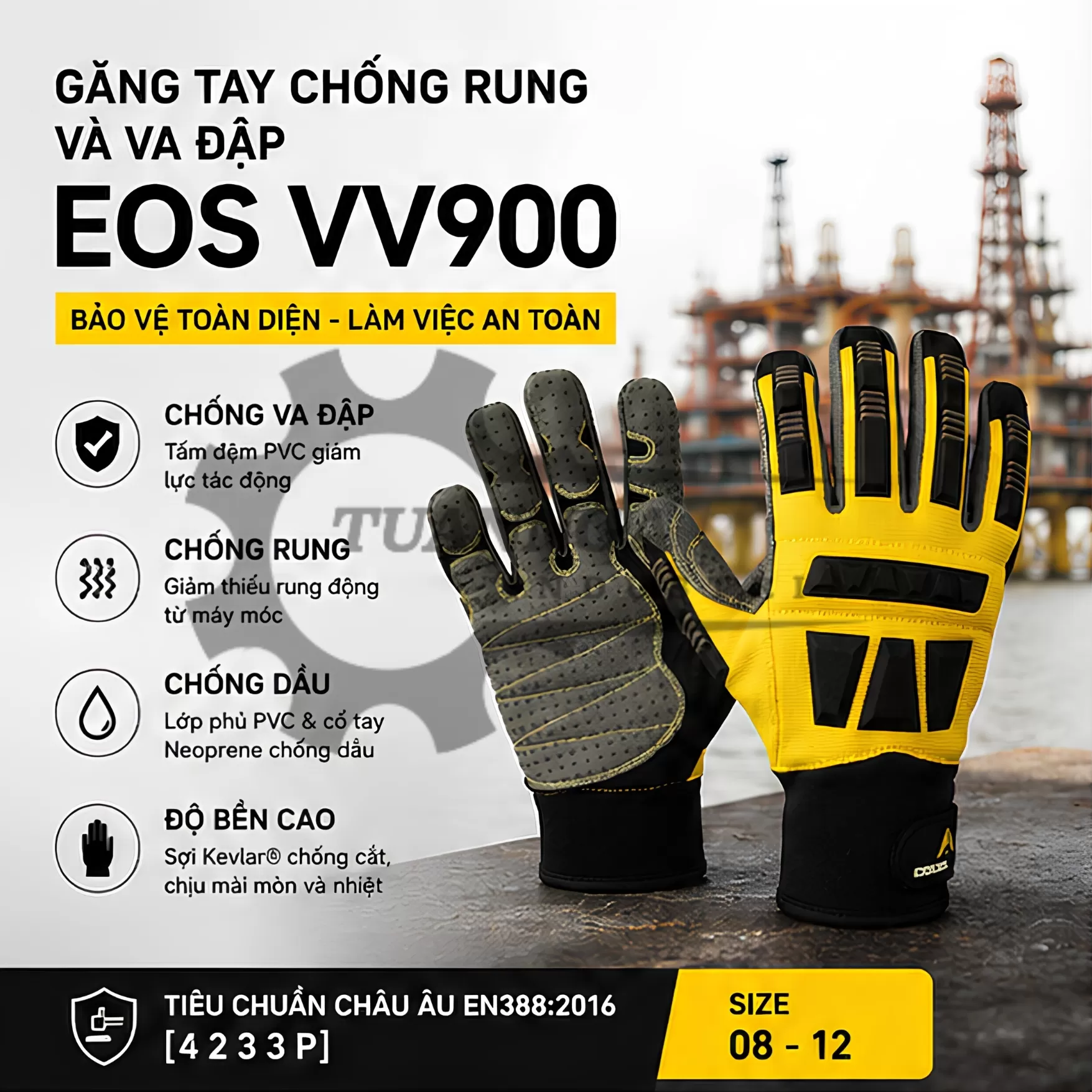 Găng Tay Chống Rung Và Va Đập Deltaplus EOS VV900