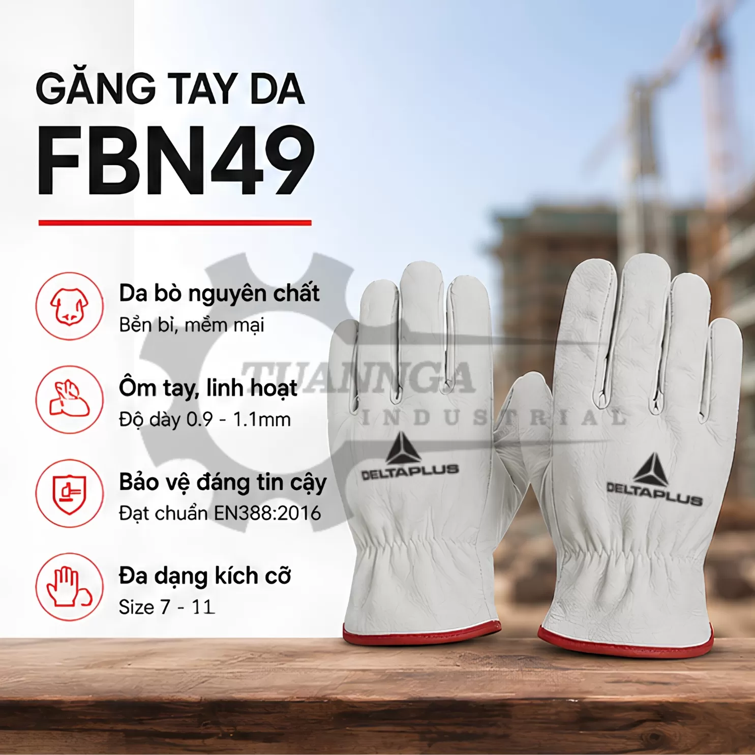 Găng Tay Da Chịu Nhiệt Deltaplus FBN49