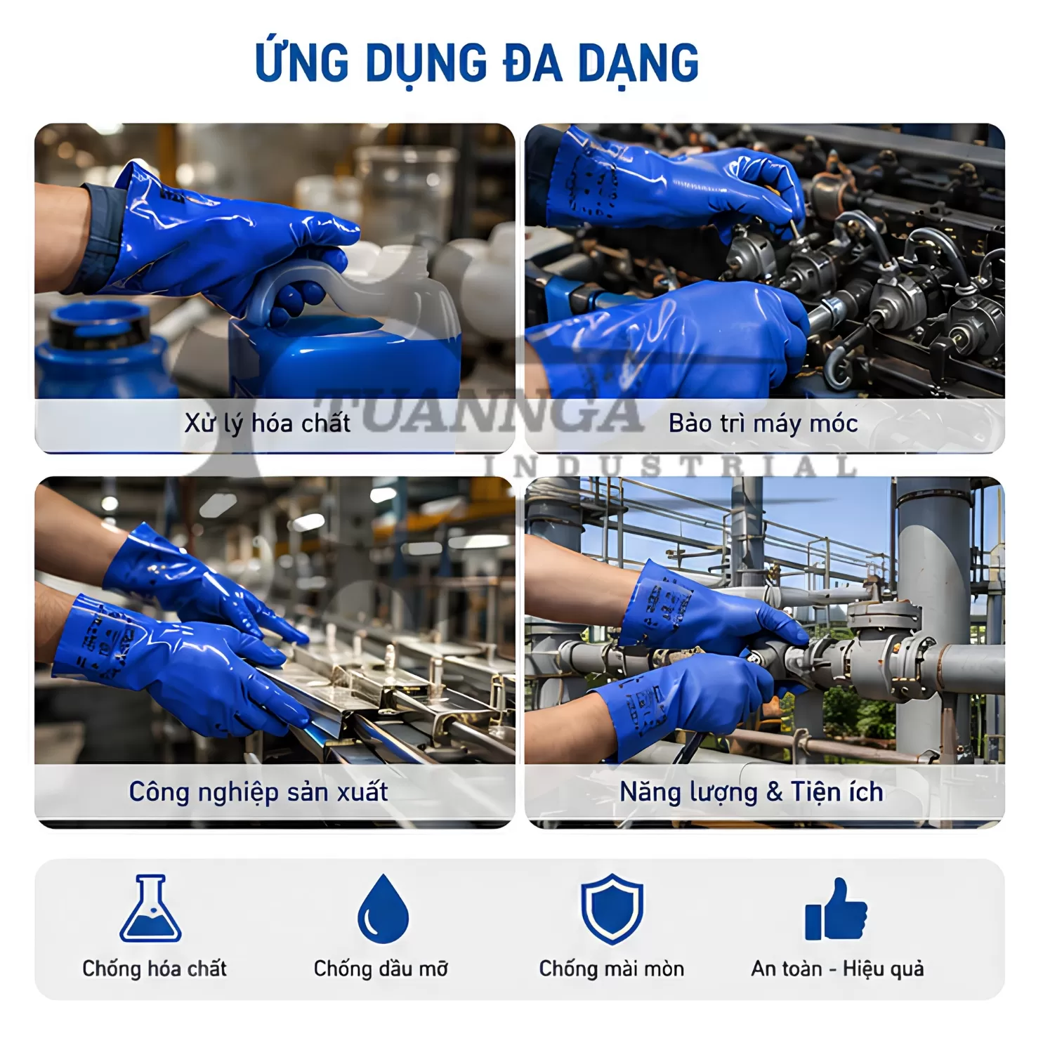 Găng Tay PVC Chống Hóa Chất Ansell 14-662