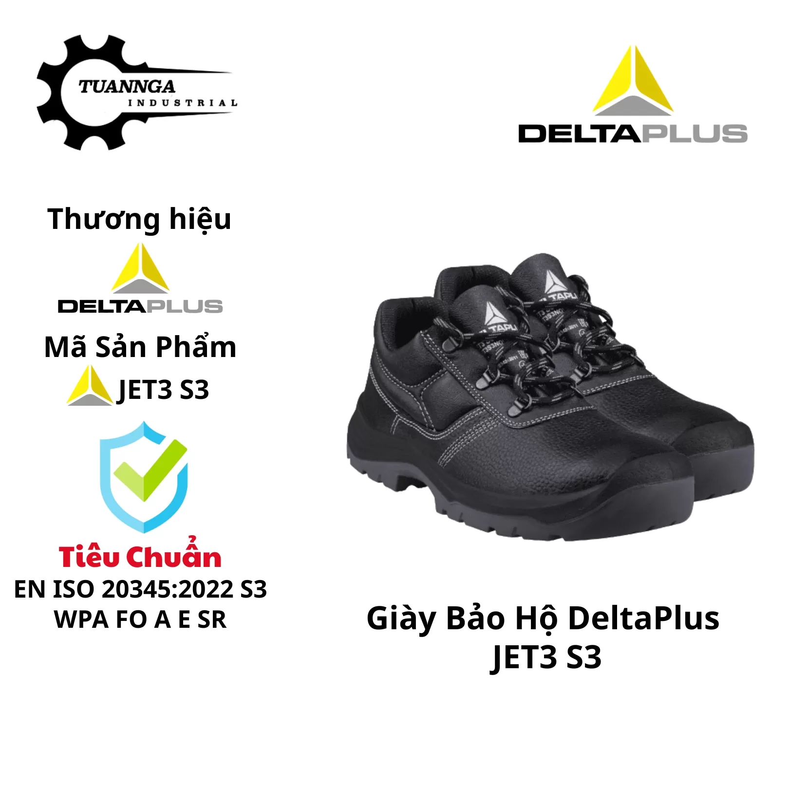 Giày Bảo Hộ Deltaplus JET3 S3 (Cổ Thấp)