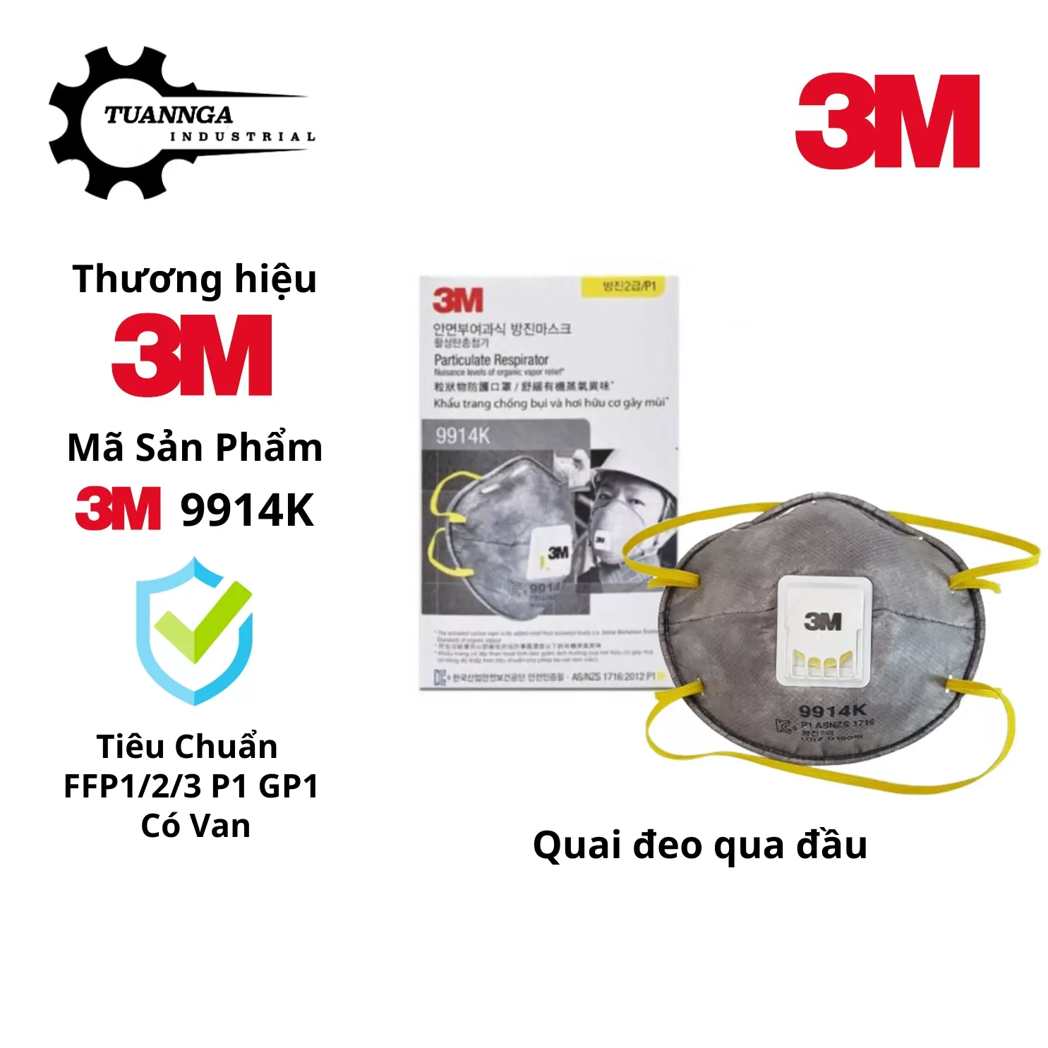 Khẩu Trang Bảo Hộ Lao Động 3M 9914K GP1 (Hộp 10 Cái)