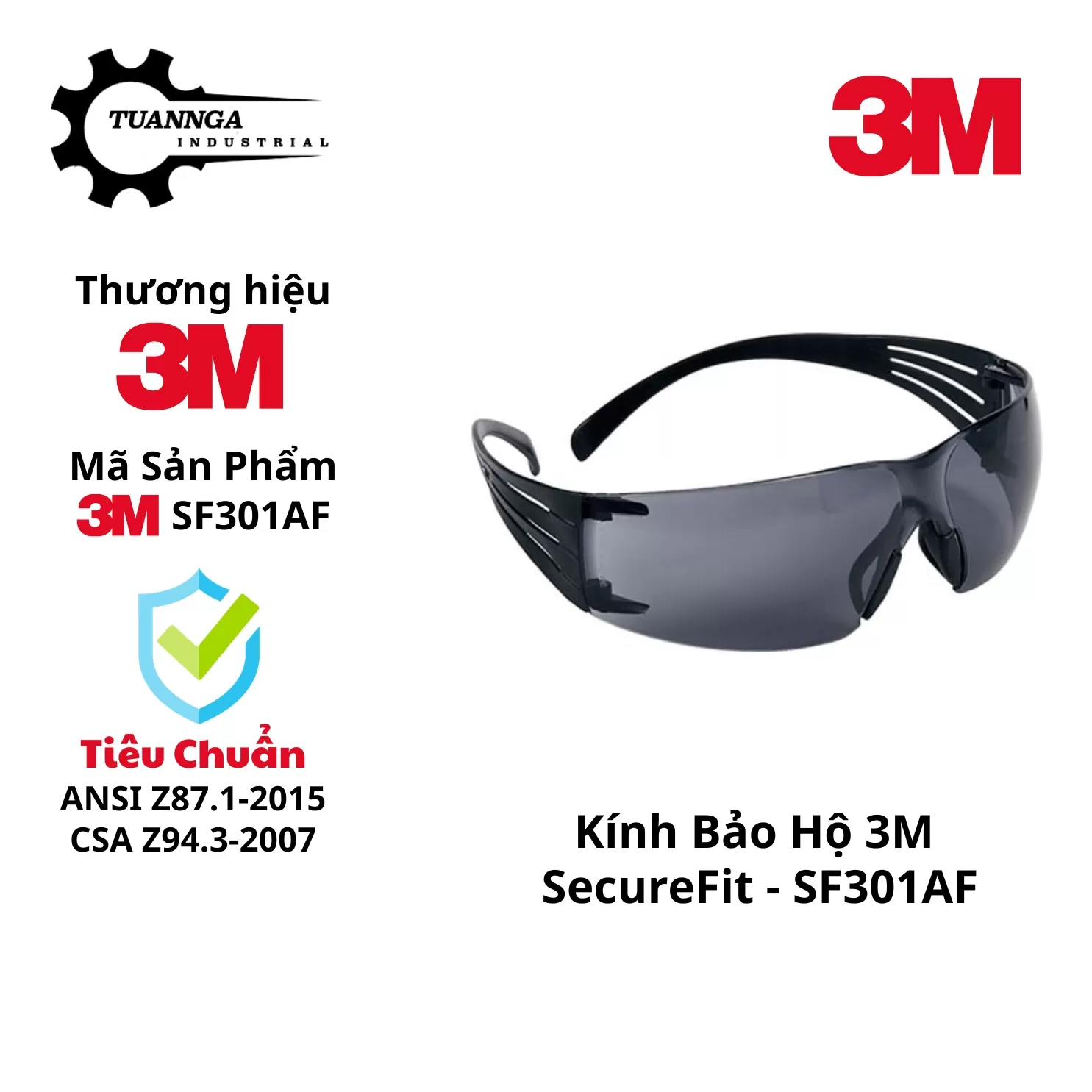 Kính Bảo Hộ 3M SecureFit SF302AF (Thùng 20 Kính)