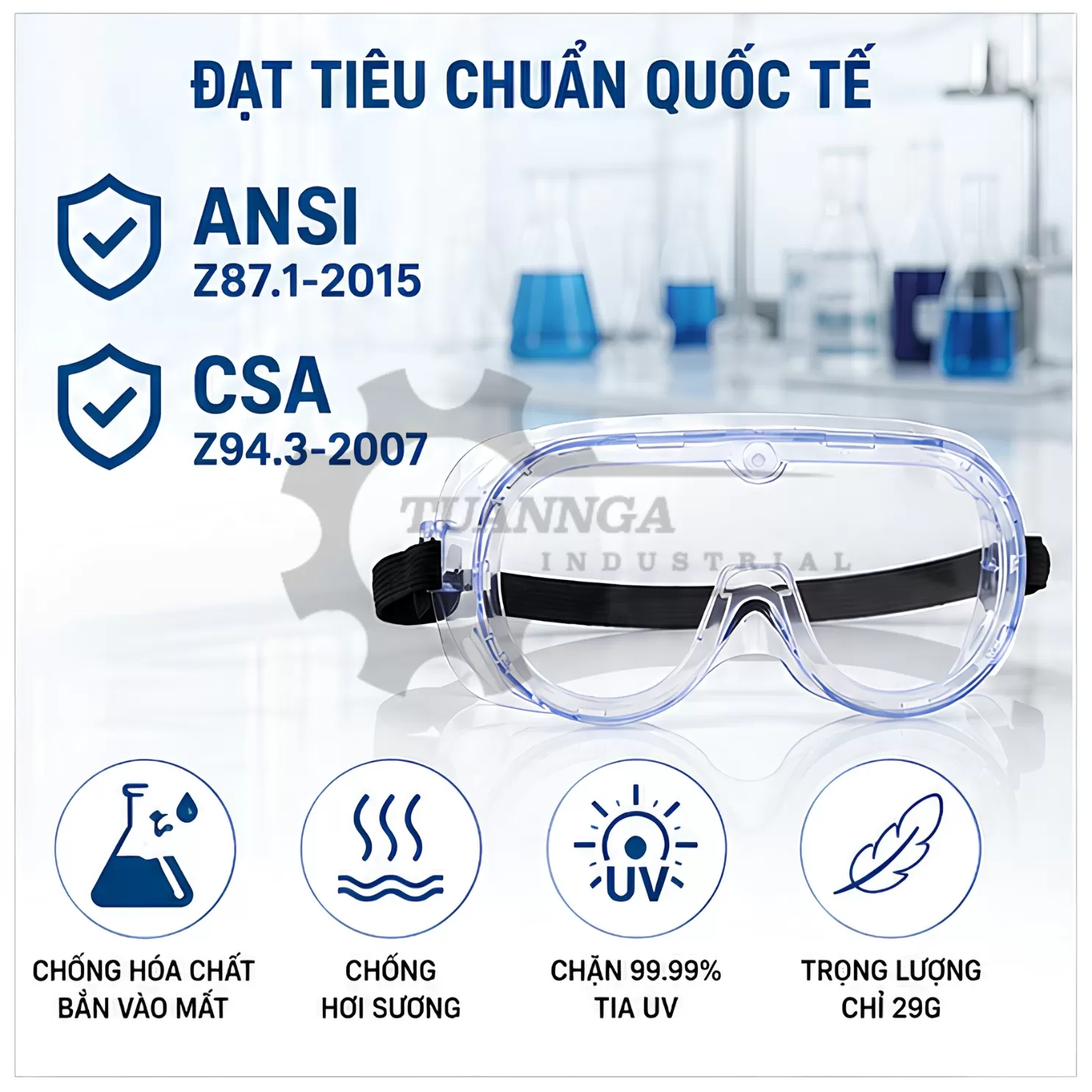 Kính Bảo Hộ Chống Hóa Chất 3M 1621