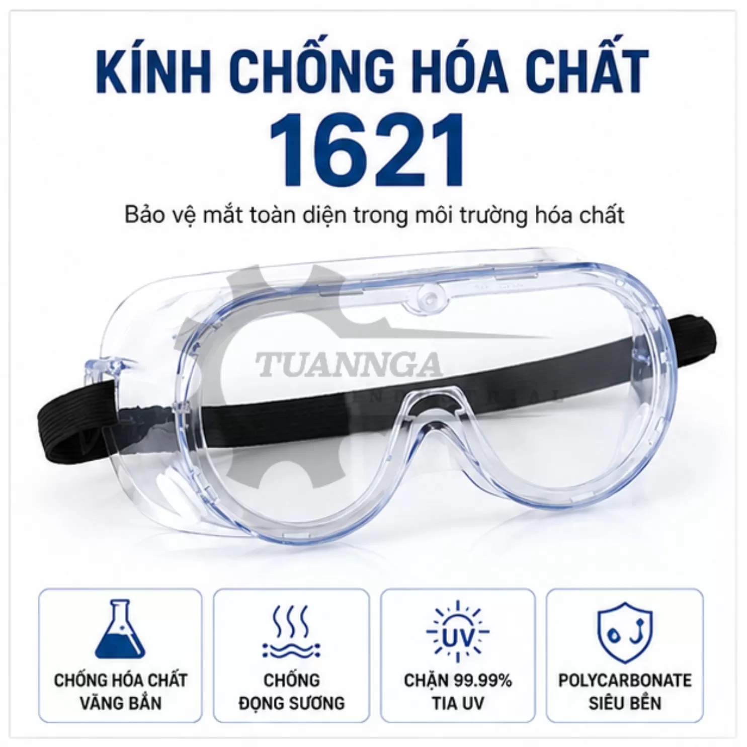 Kính Bảo Hộ Chống Hóa Chất 3M 1621