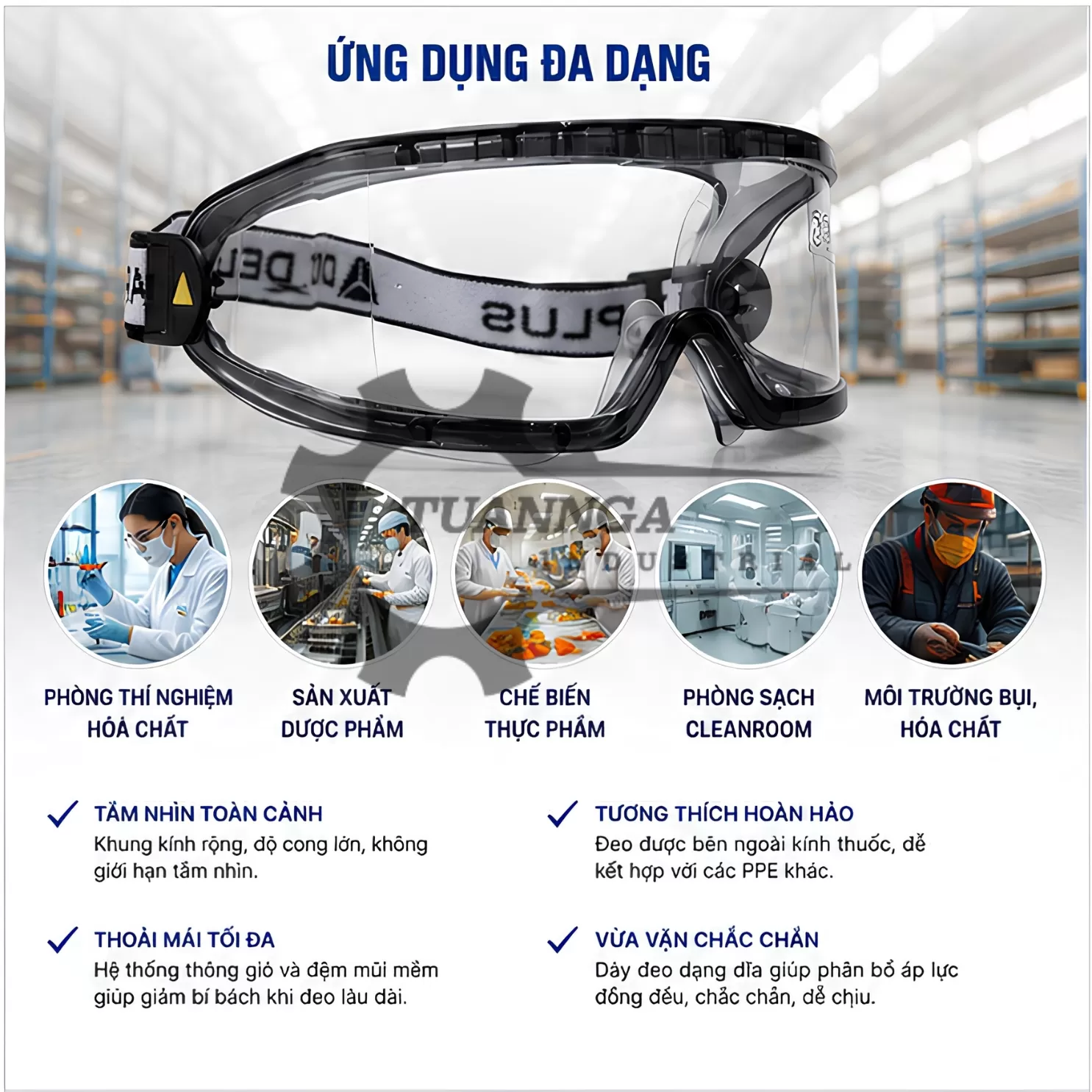 Kính Bảo Hộ Deltaplus GALARVI SMOKE (Tròng Xám)