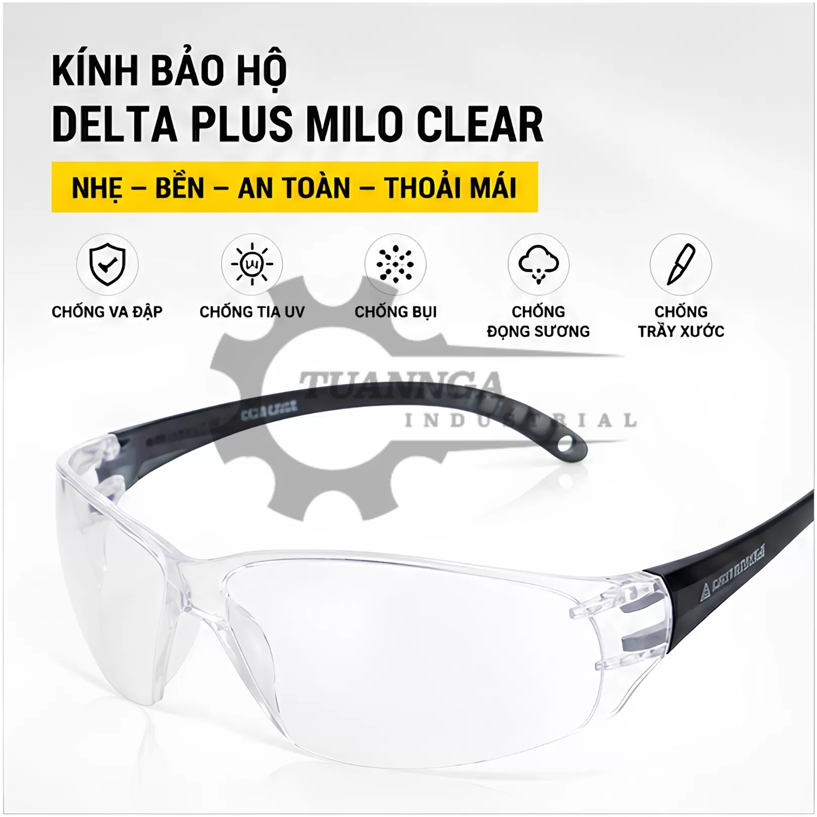 Kính Bảo Hộ Deltaplus MILO SMOKE (Tròng Xám)