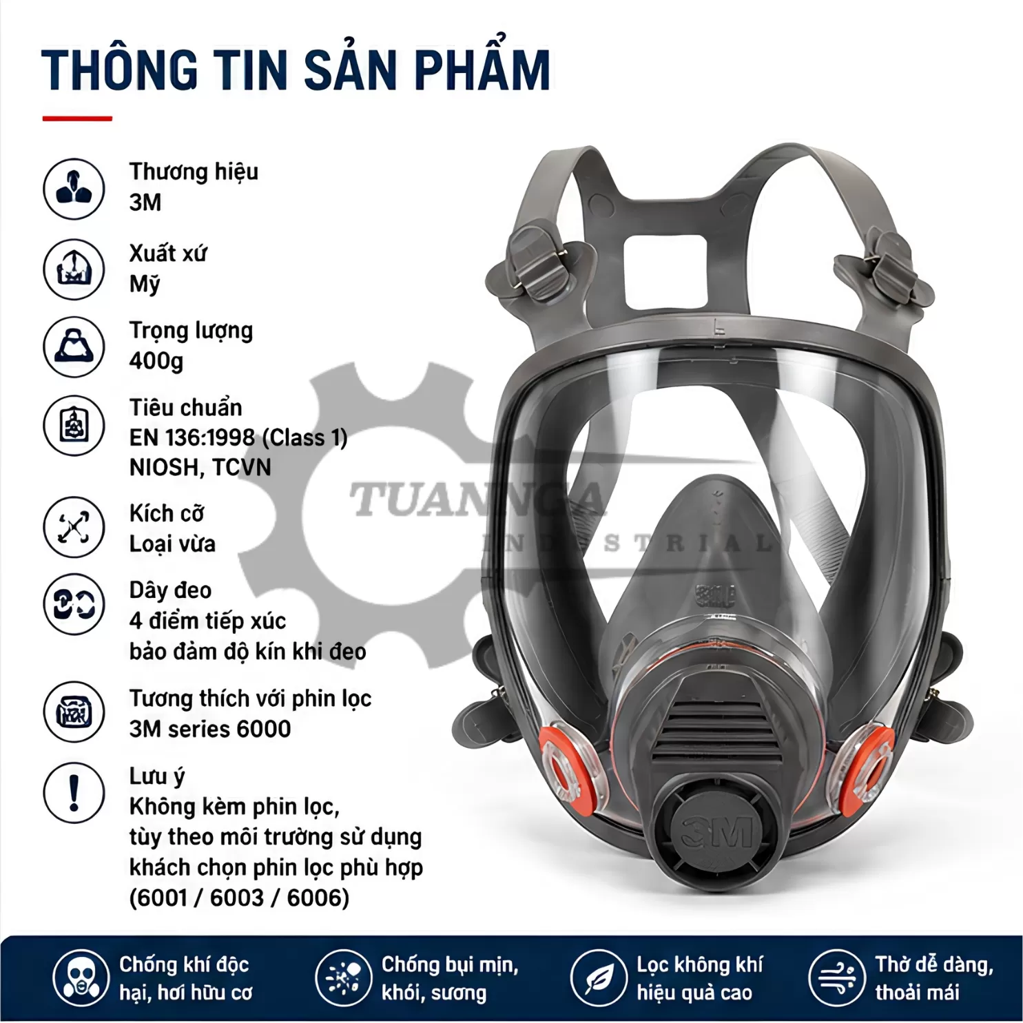Mặt Nạ Phòng Độc Toàn Mặt 3M 6800