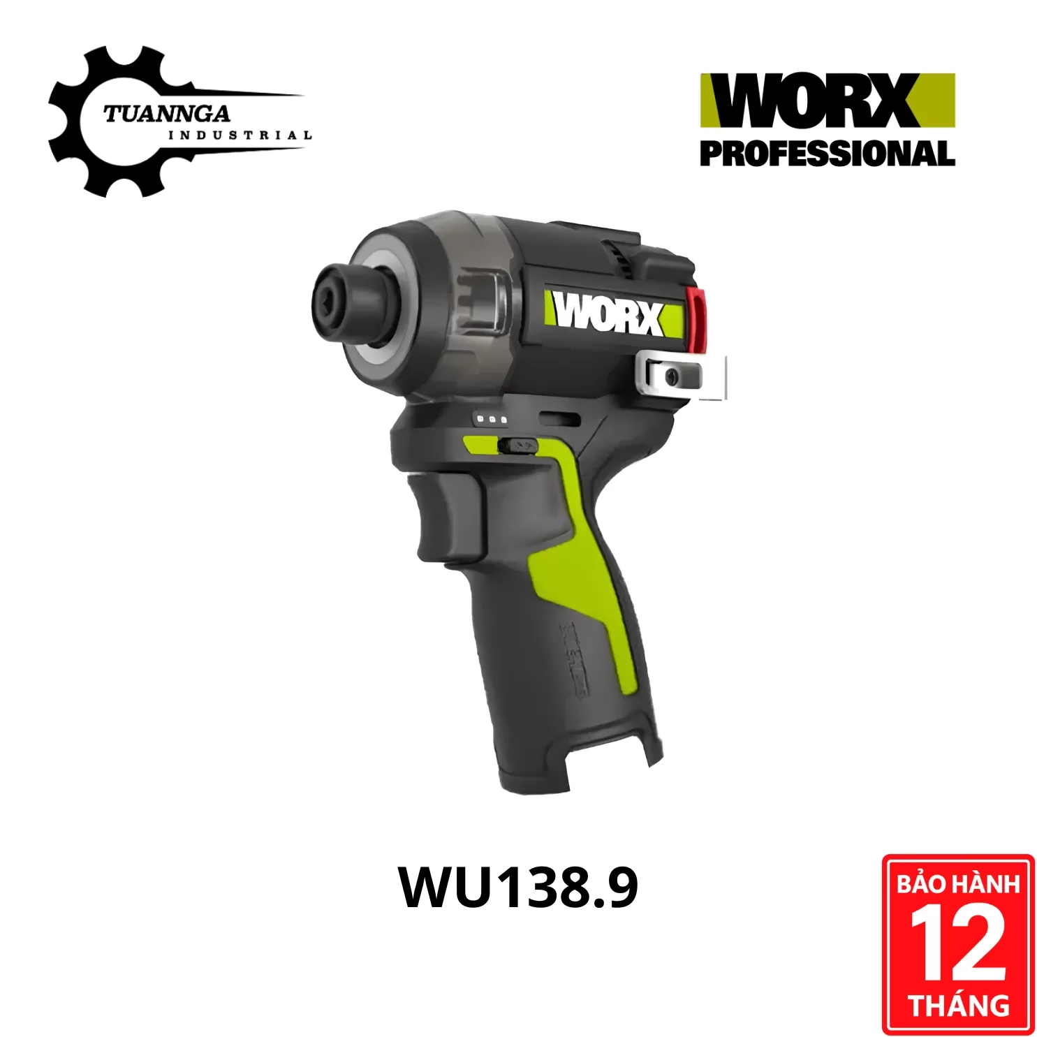 Máy Vặn Vít Búa Dầu Pin 12V Worx Green WU138.9