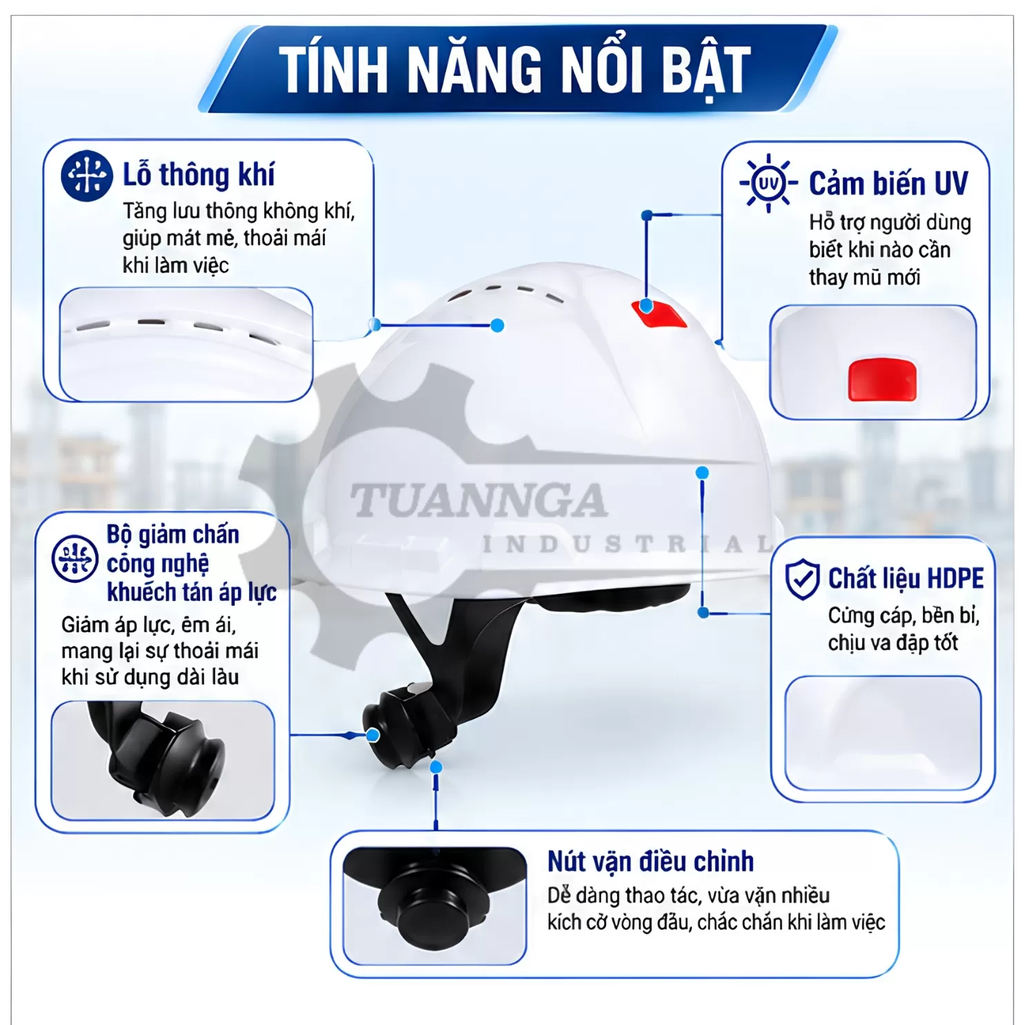 Mũ Bảo Hộ 3M SecureFit H-701SFV-UV Có Lỗ Thông Khí