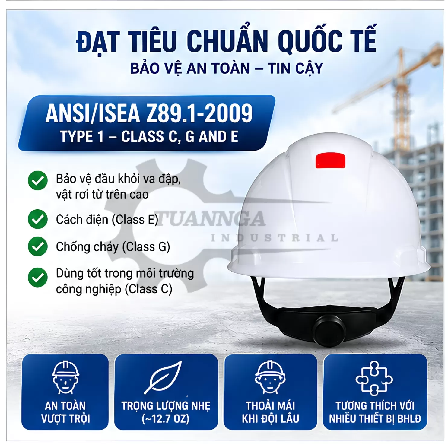 Mũ Bảo Hộ 3M SecureFit H-701SFV-UV Có Lỗ Thông Khí