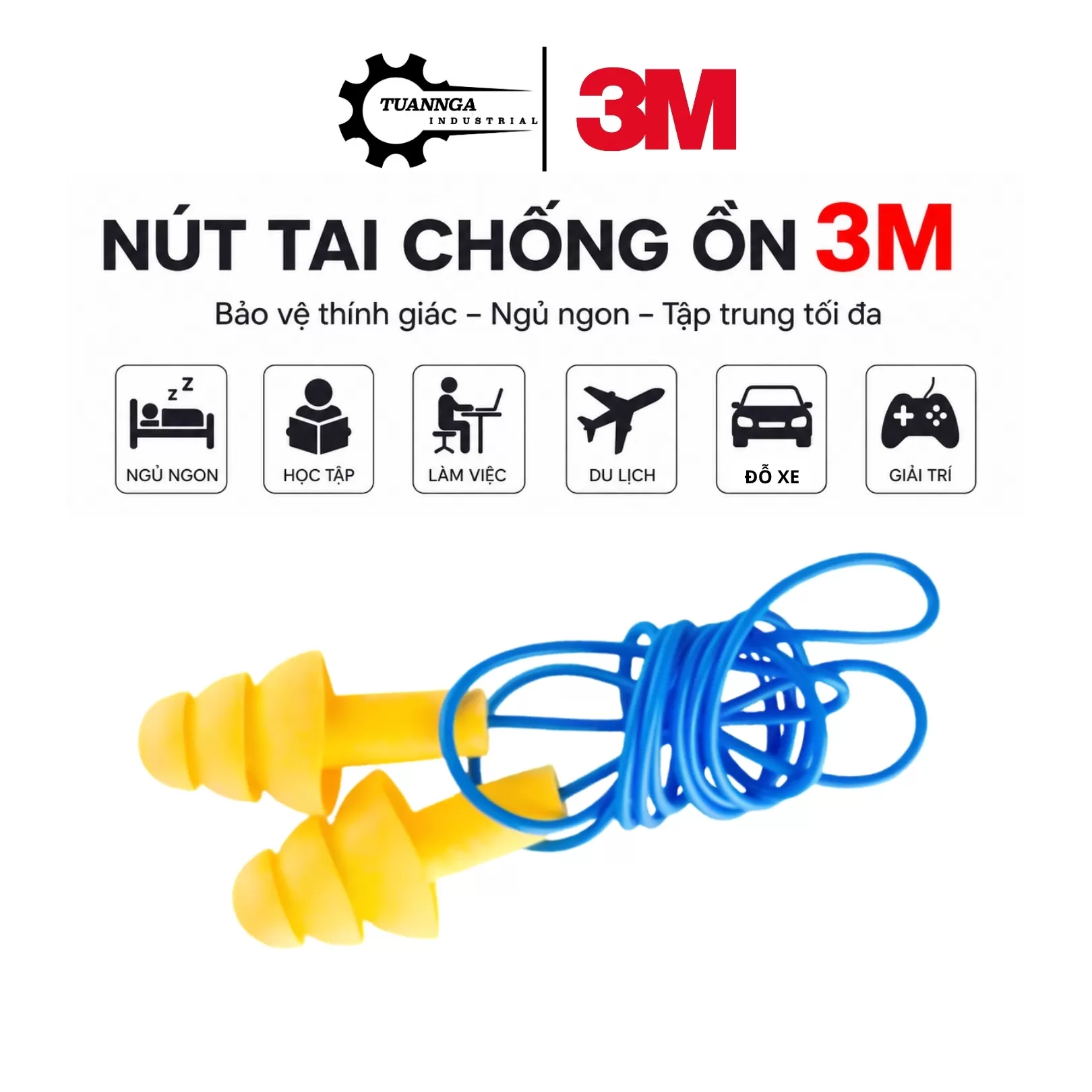 Nút Bịt Tai Chống Ồn 3M 340-4004 Chuẩn ANSI (50 Cặp)