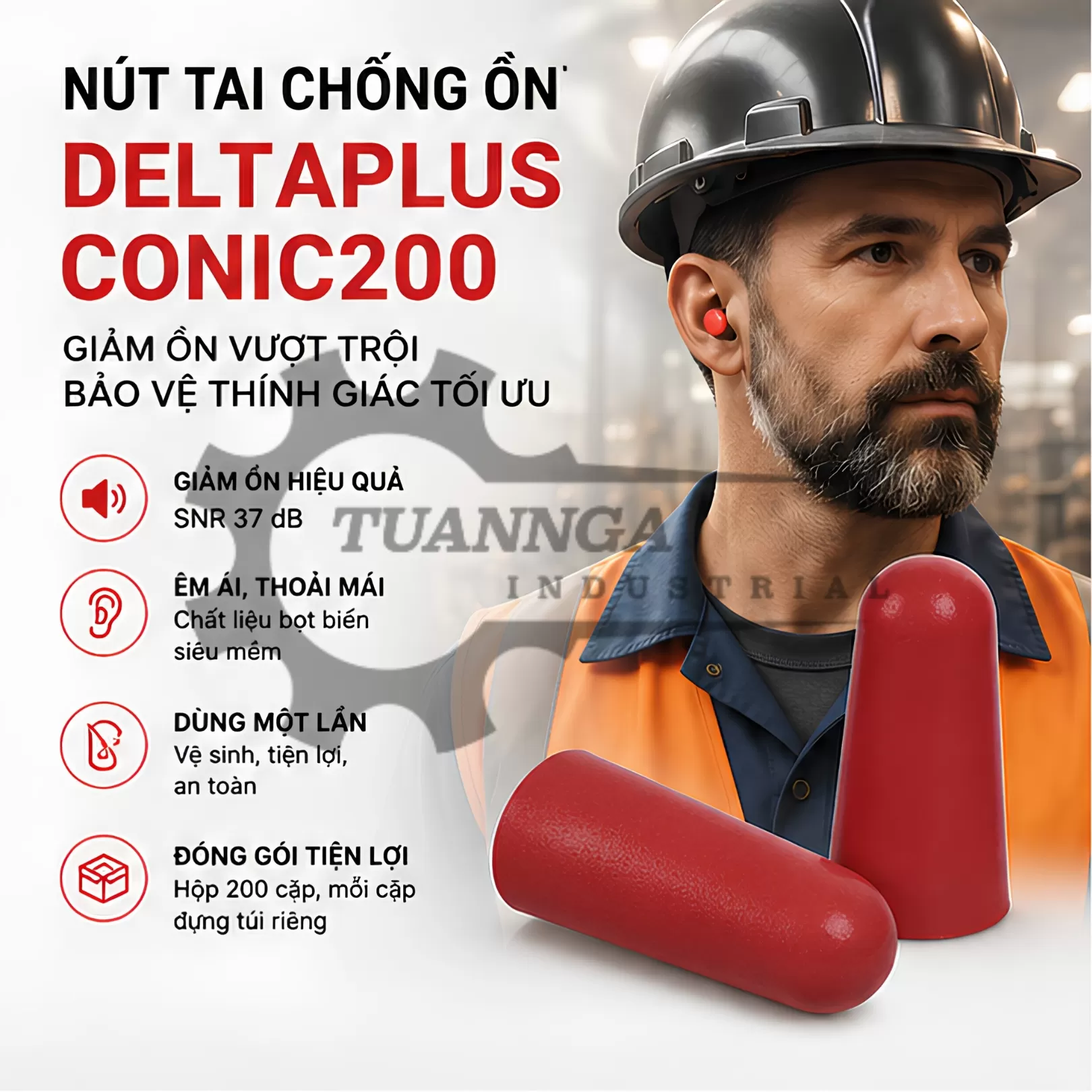 Nút Bịt Tai Chống Ồn Deltaplus CONIC200