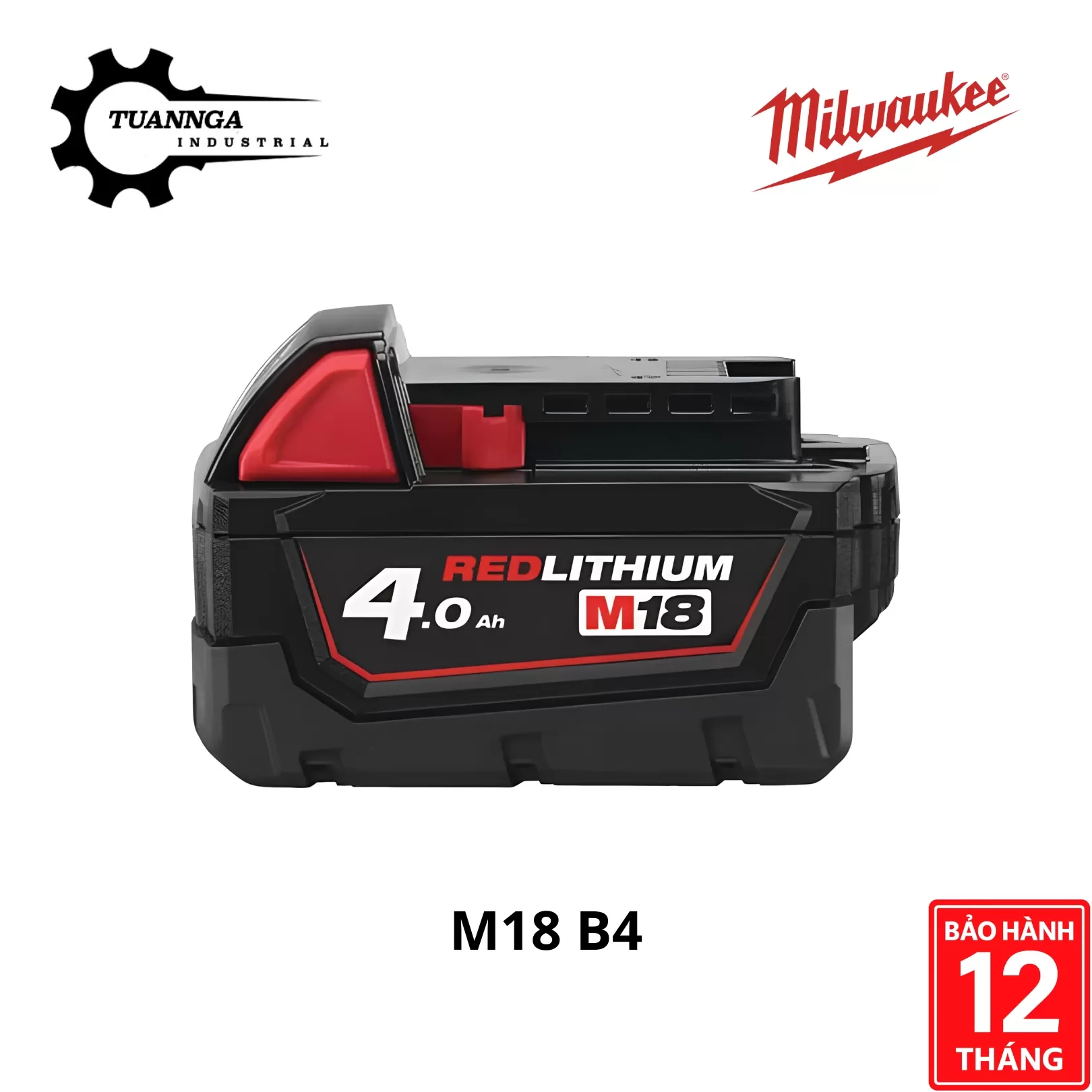 Pin Milwaukee 18V M18 B4 (18V 4.0Ah)