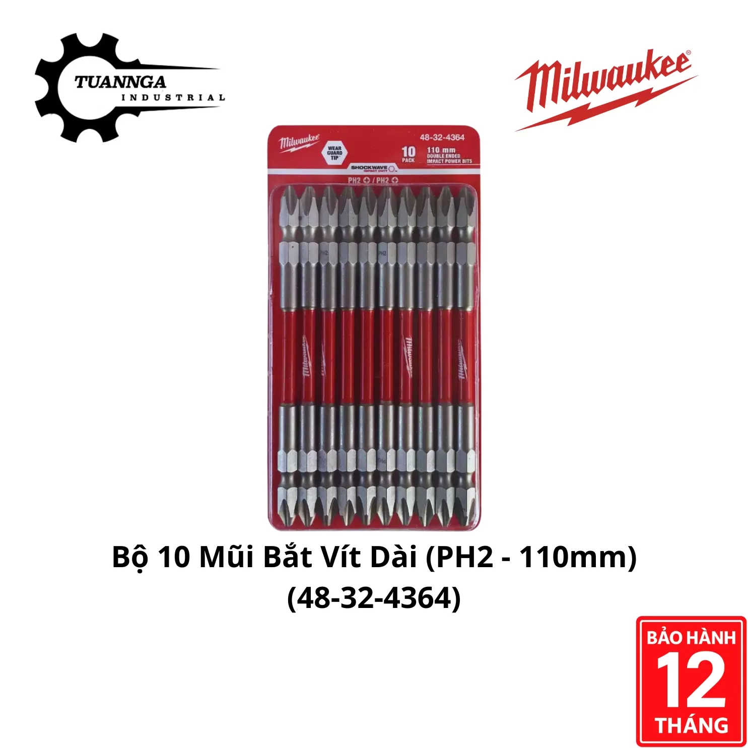 Đầu Vặn Vít Ngắn Milwaukee 48-32-4364 (PH2-110mm)