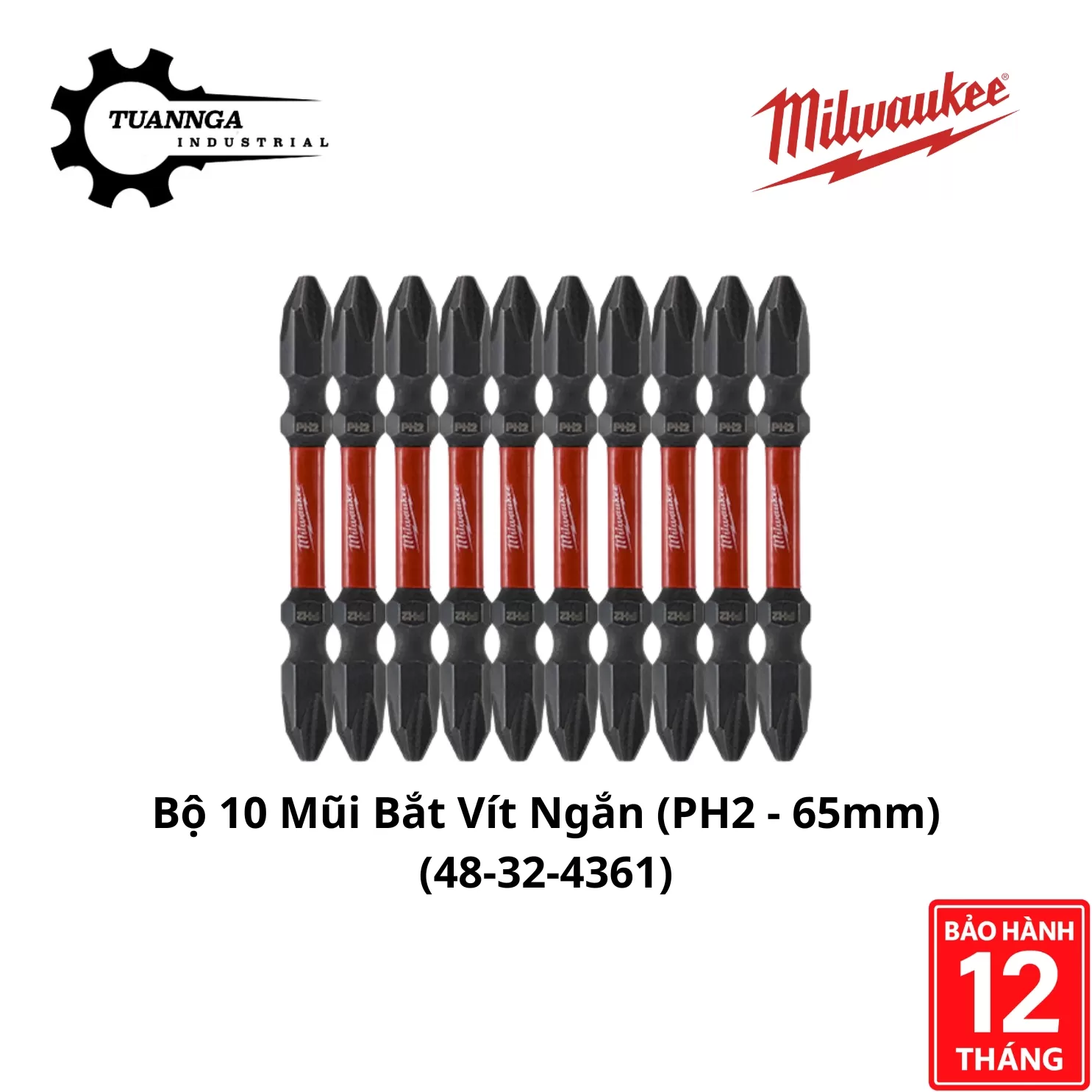 Đầu Vặn Vít Ngắn Milwaukee 48-32-4361 (PH2-65mm)