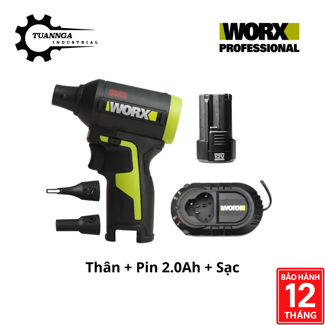 Máy Thôi Bụi Pin Worx WU094 (Kèm Pin 2.0Ah+ Sạc)