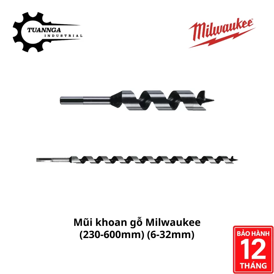 Mũi Khoan Gỗ Milwaukee (230-600mm) (6-32mm)
