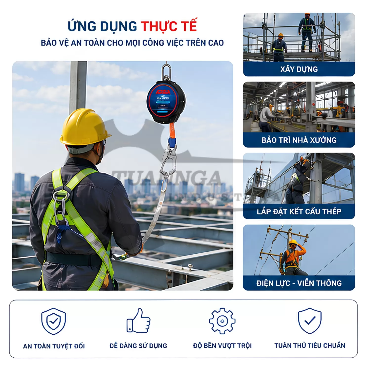Cuộn Dây An Toàn Hãm Trượt ADELA RFA-060W (Dài 6m)