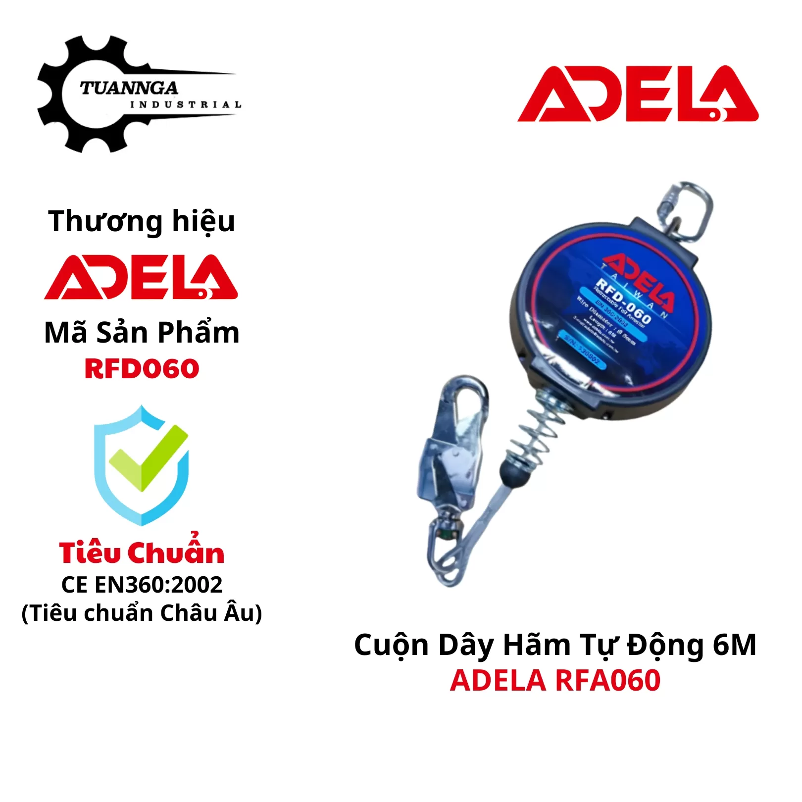 Cuộn Dây Hãm Tự Động ADELA RFD-060 (Dài 6m)