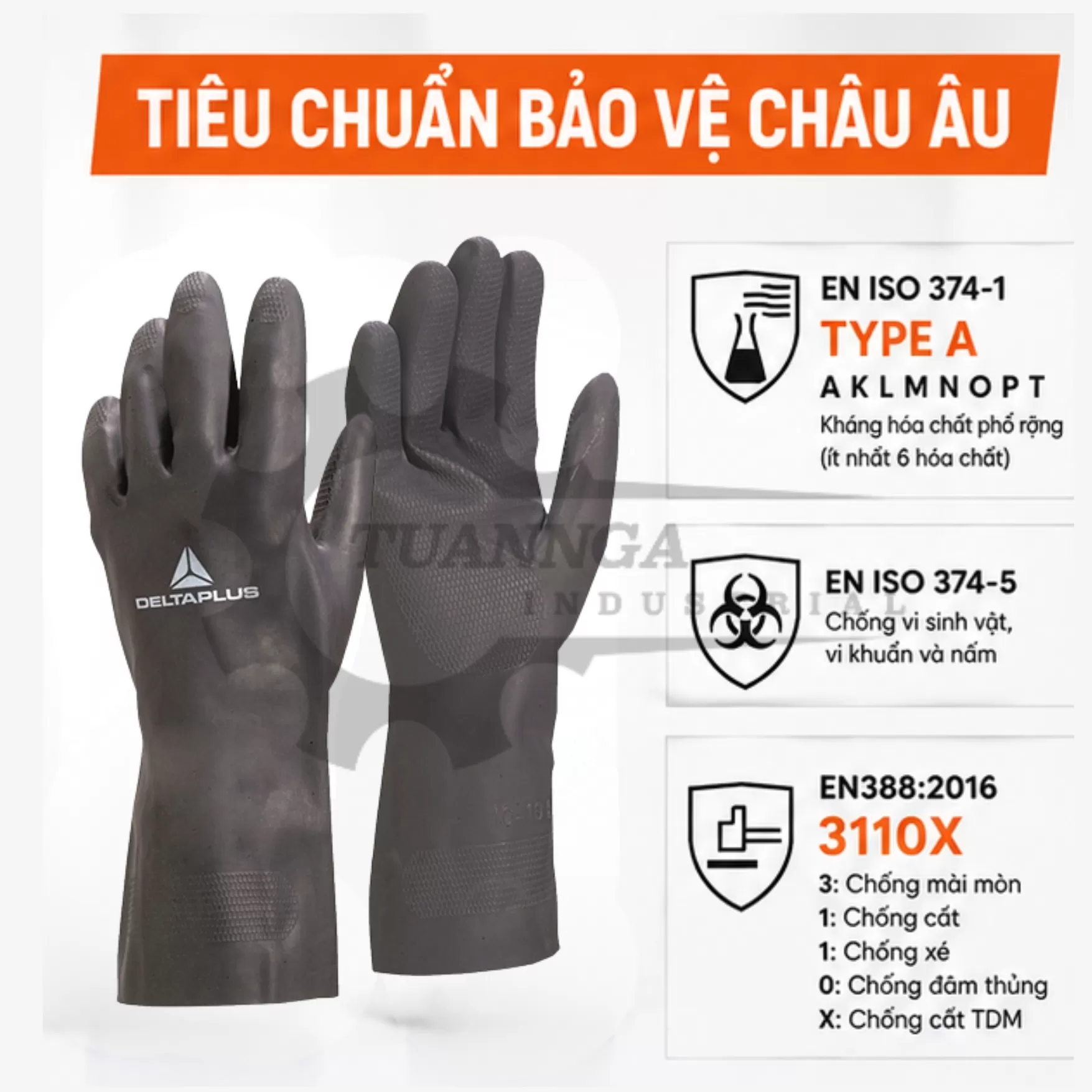 Găng Tay Chống Hóa Chất Neoprene Deltaplus VE509