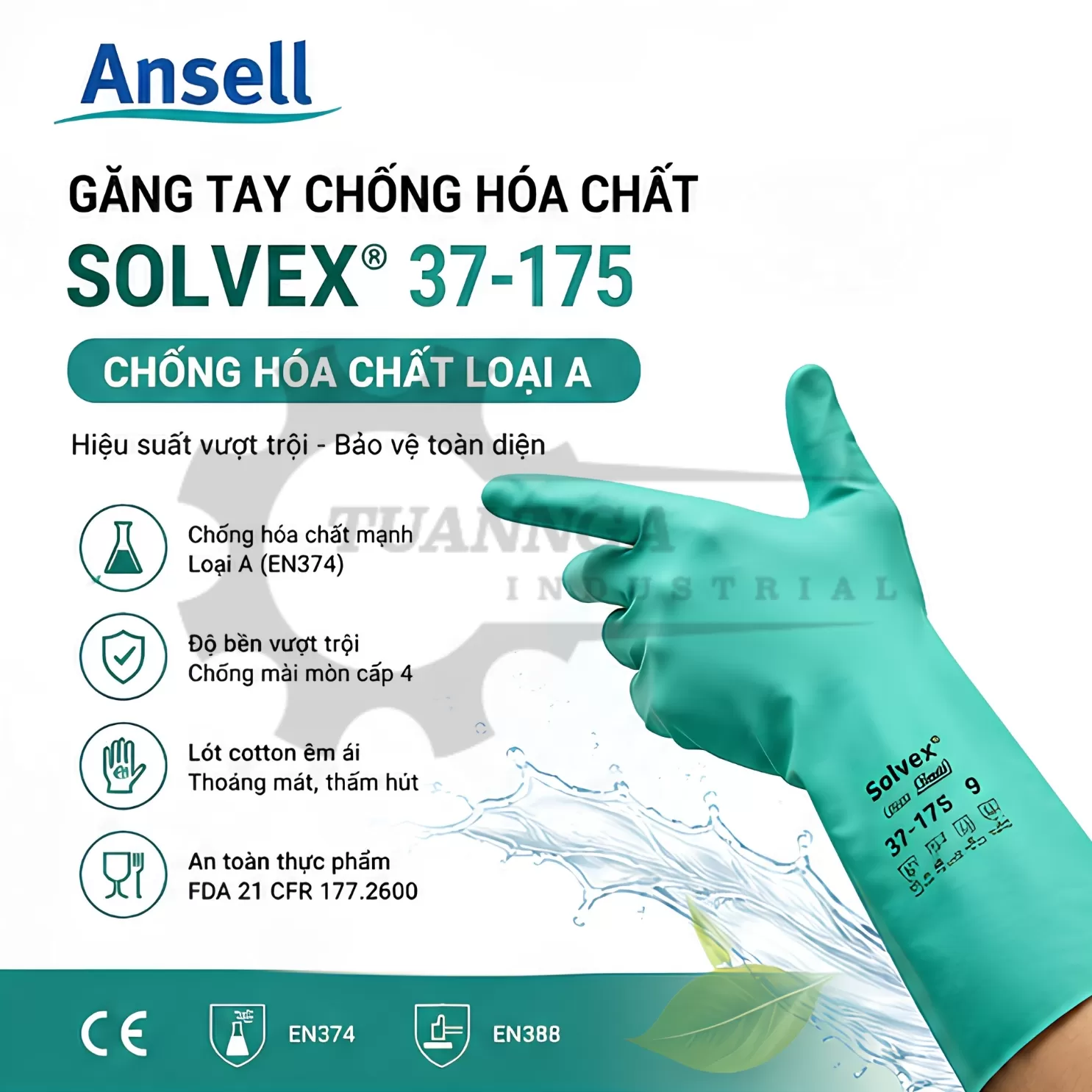 Găng Tay Chống Hóa Chất Ansell 37-175