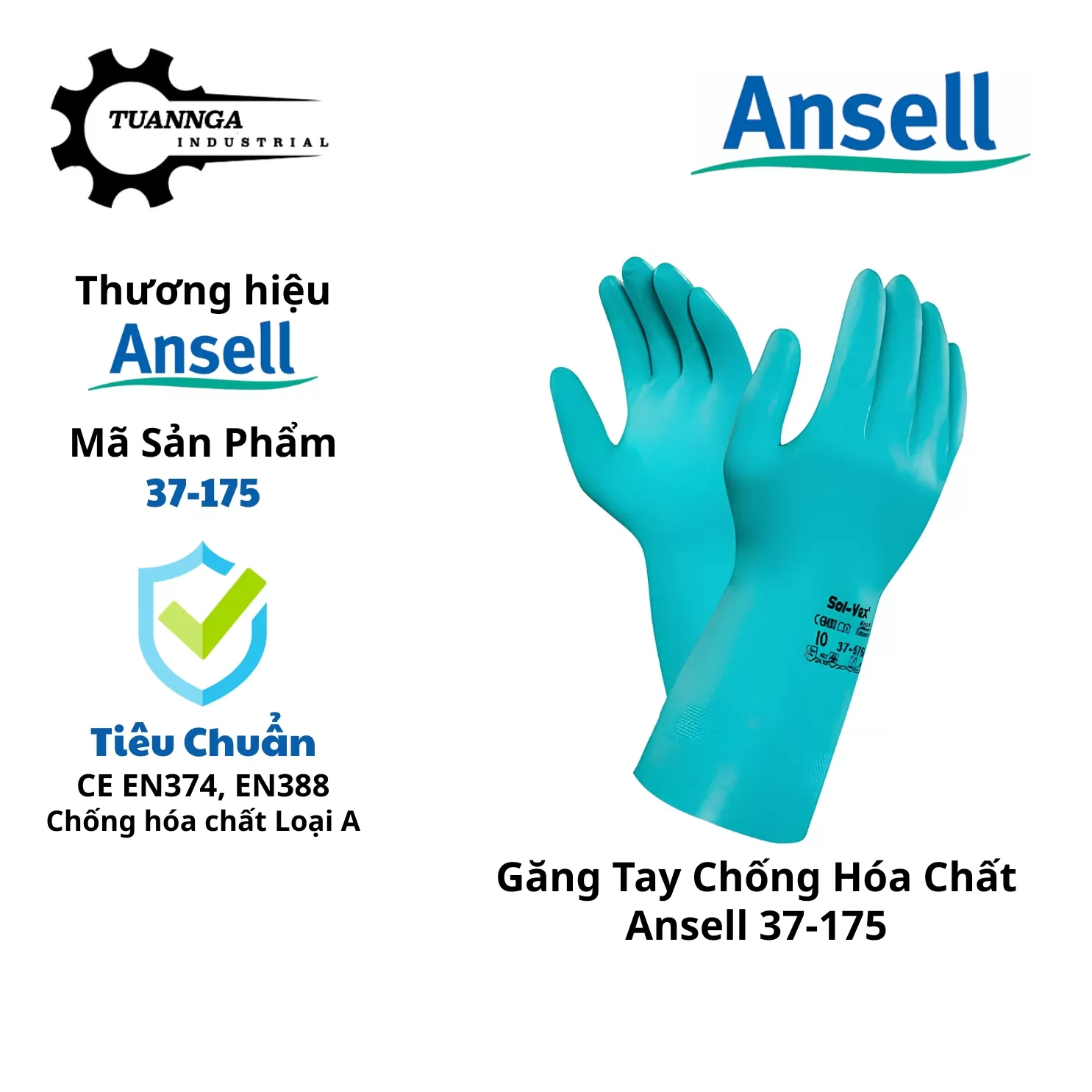 Găng Tay Chống Hóa Chất Ansell 37-175