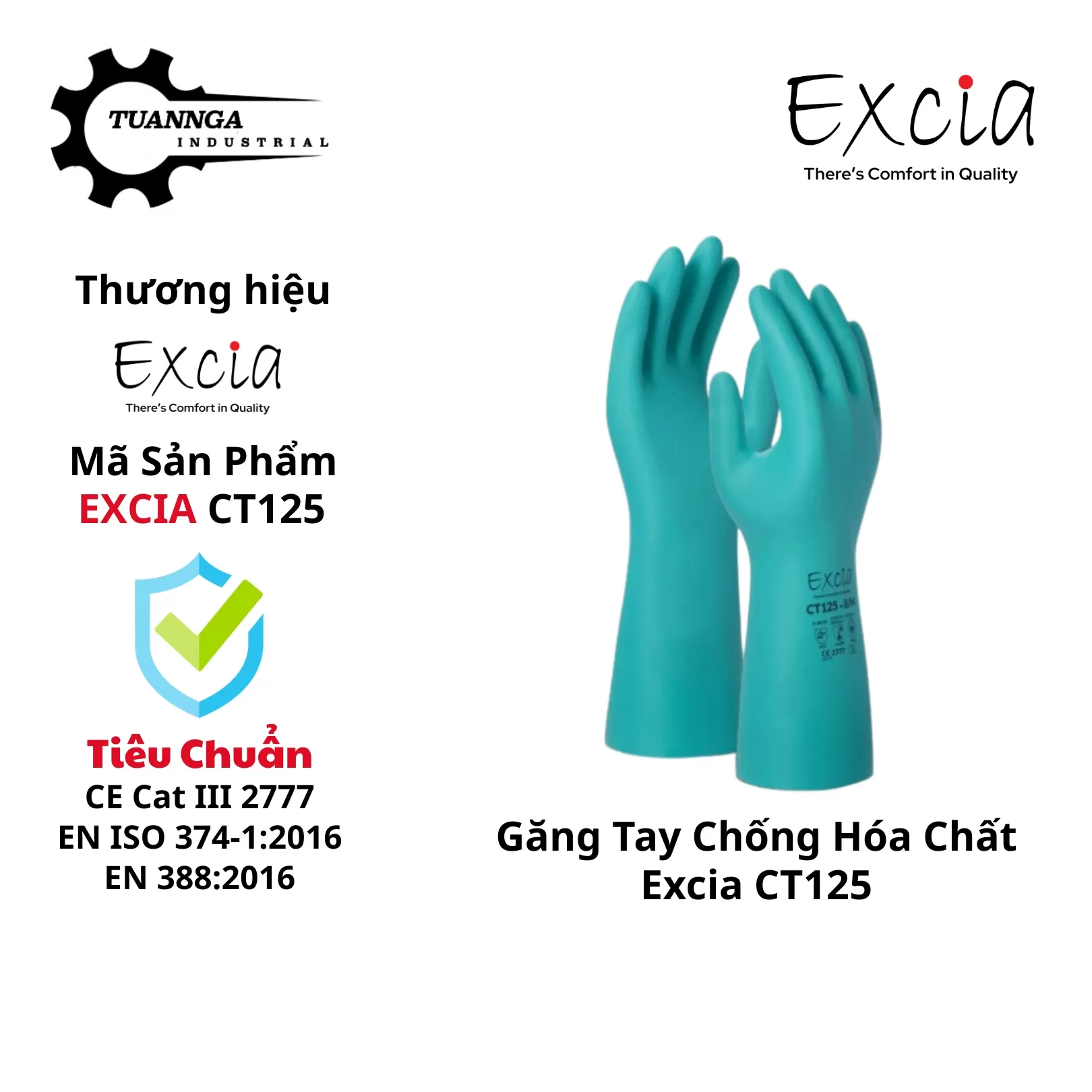 Găng Tay Chống Hóa Chất Excia CT125