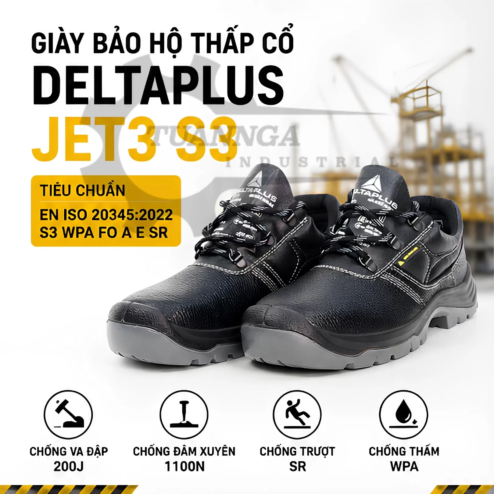 Giày Bảo Hộ Deltaplus JET3 S3 (Cổ Thấp)