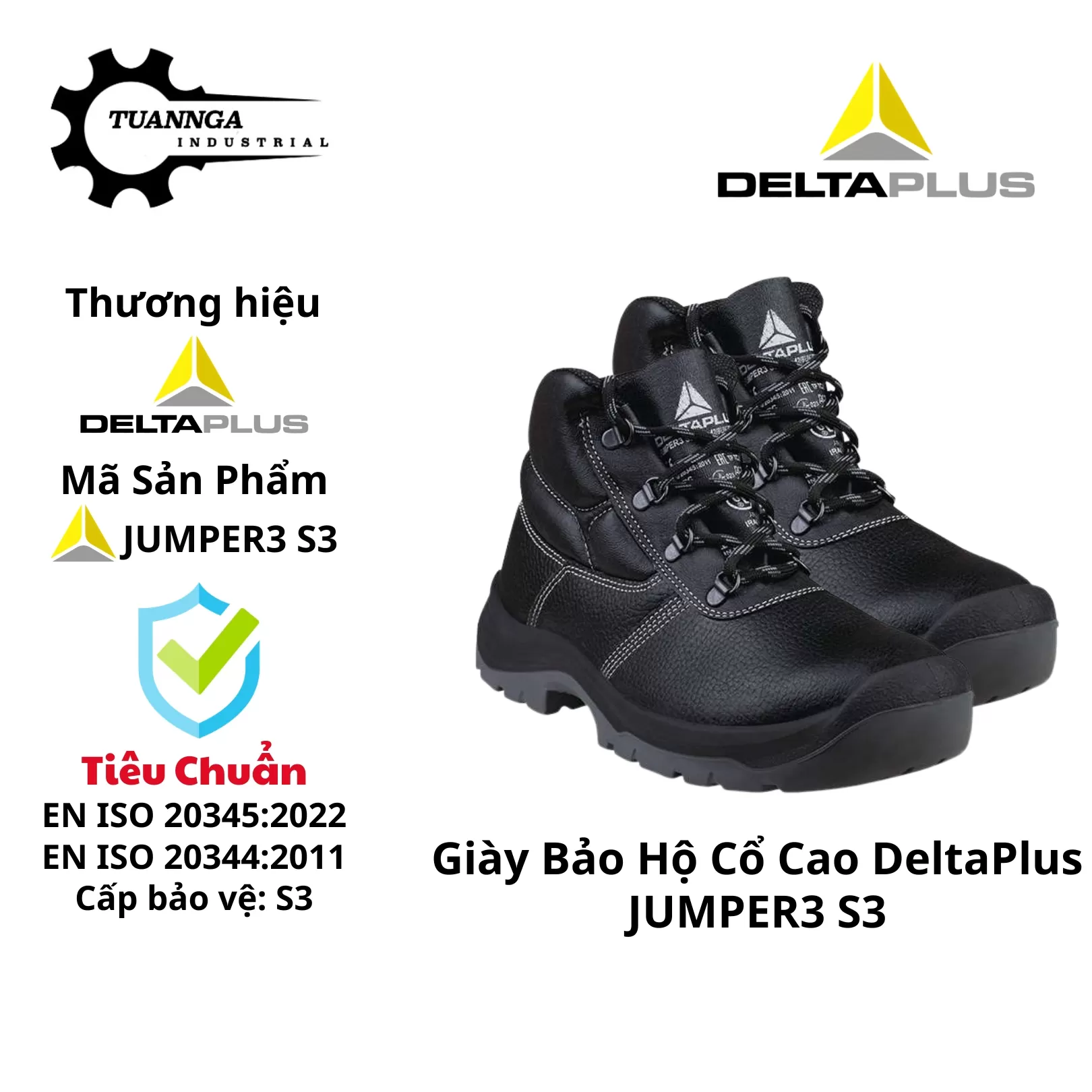 Giày Bảo Hộ Deltaplus JUMPER3 S3 (Cổ Cao)