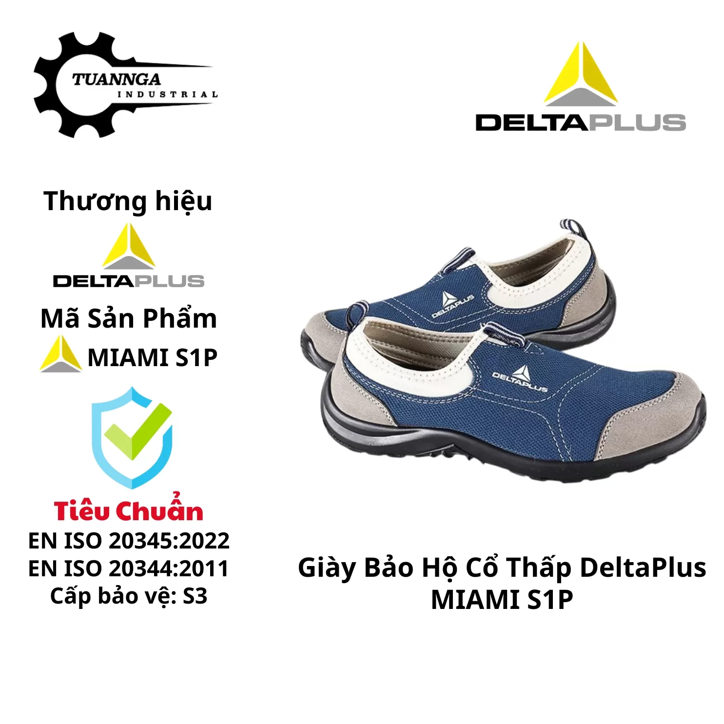 Giày Bảo Hộ Vải Deltaplus MIAMI S1P