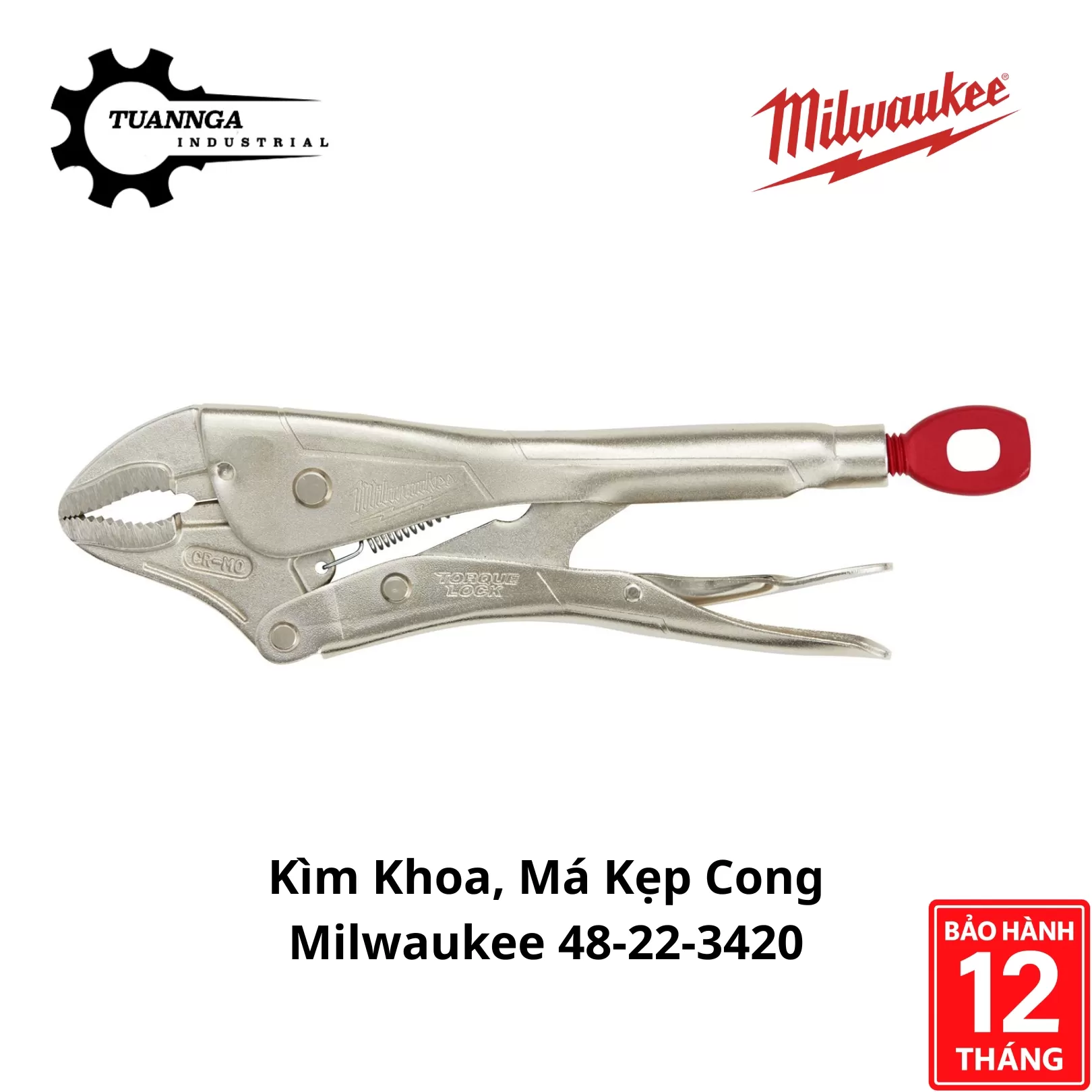 Kìm Khóa, Má Kẹp Cong Milwaukee 48-22-3420