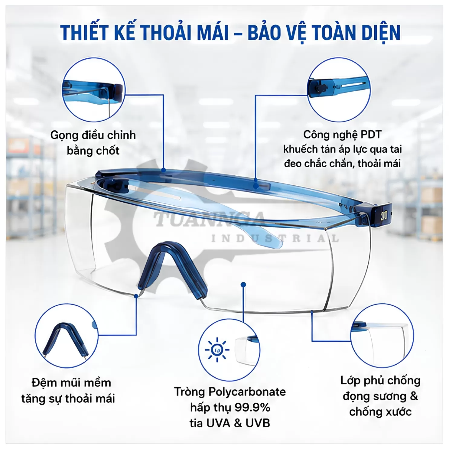 Kính Bảo Hộ 3M SF3701ASGAF Đeo Trùm Kính Cá Nhân OTG (Hộp 10 Kính)