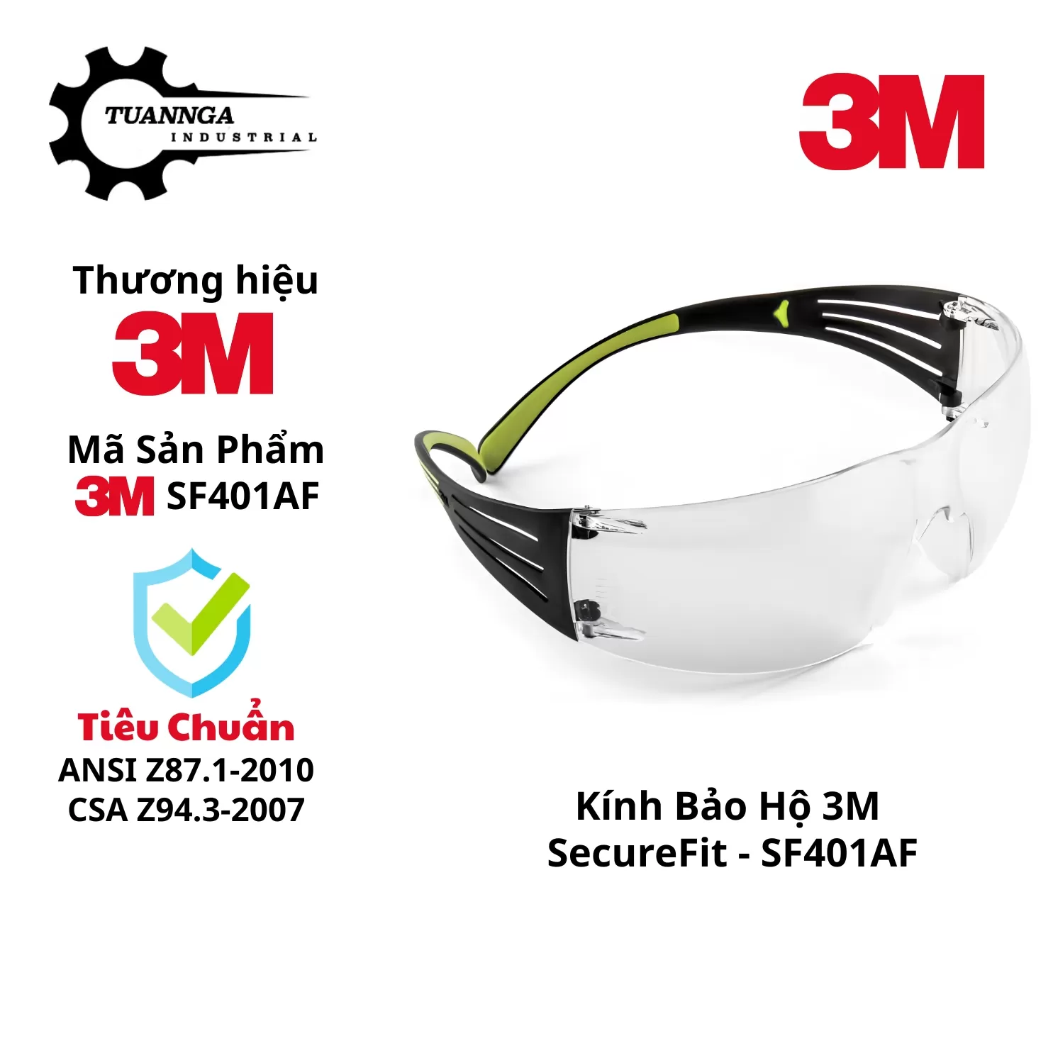 Kính Bảo Hộ 3M SecureFit SF401AF (01 Kính)