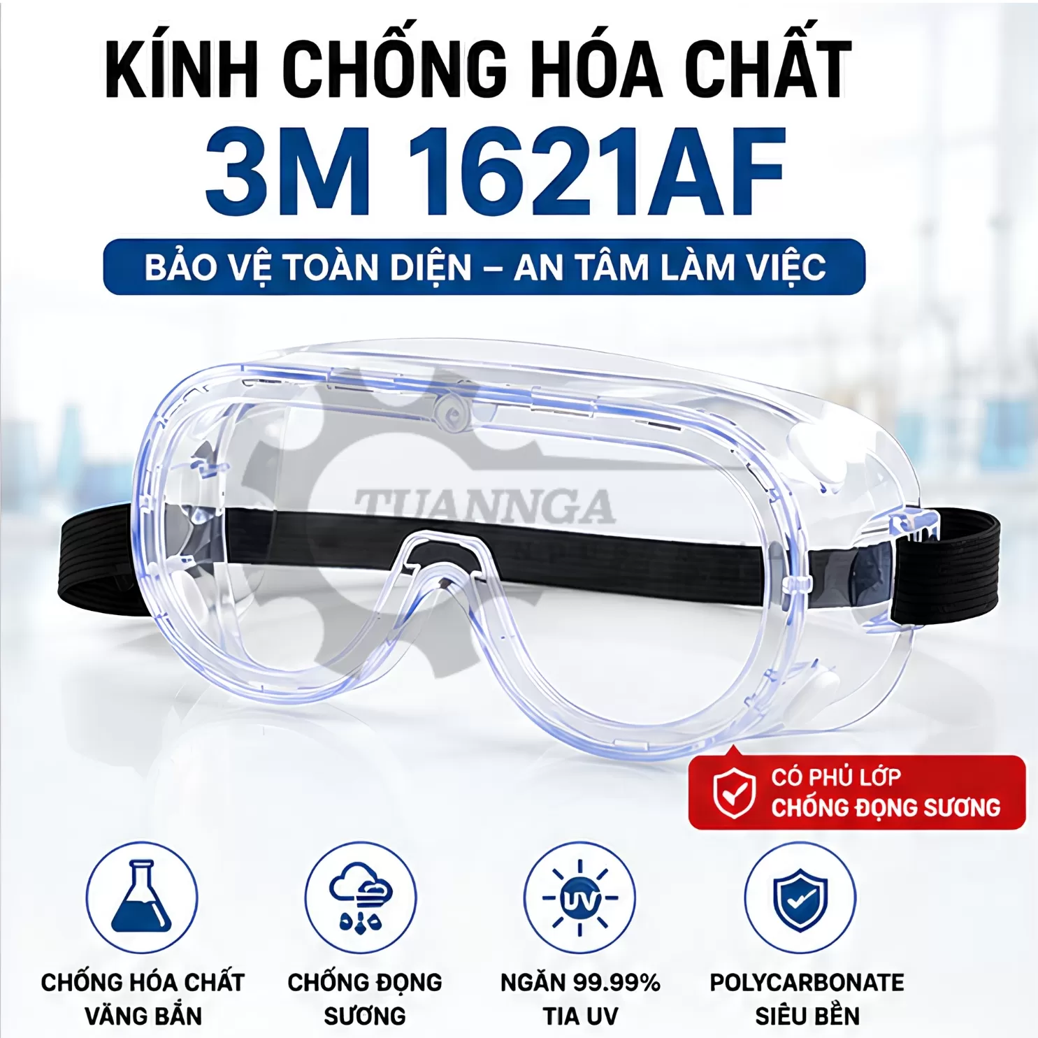 Kính Bảo Hộ Chống Hóa Chất 3M 1621AF
