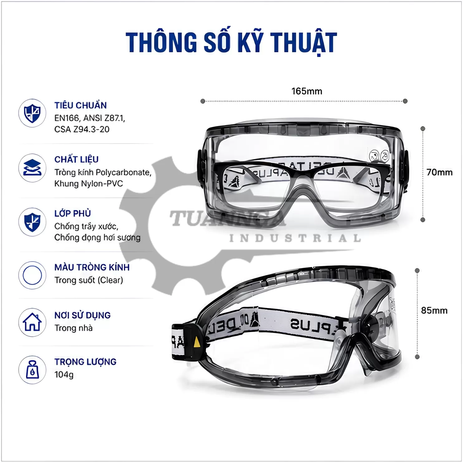 Kính Bảo Hộ Deltaplus GALARVI SMOKE (Tròng Xám)