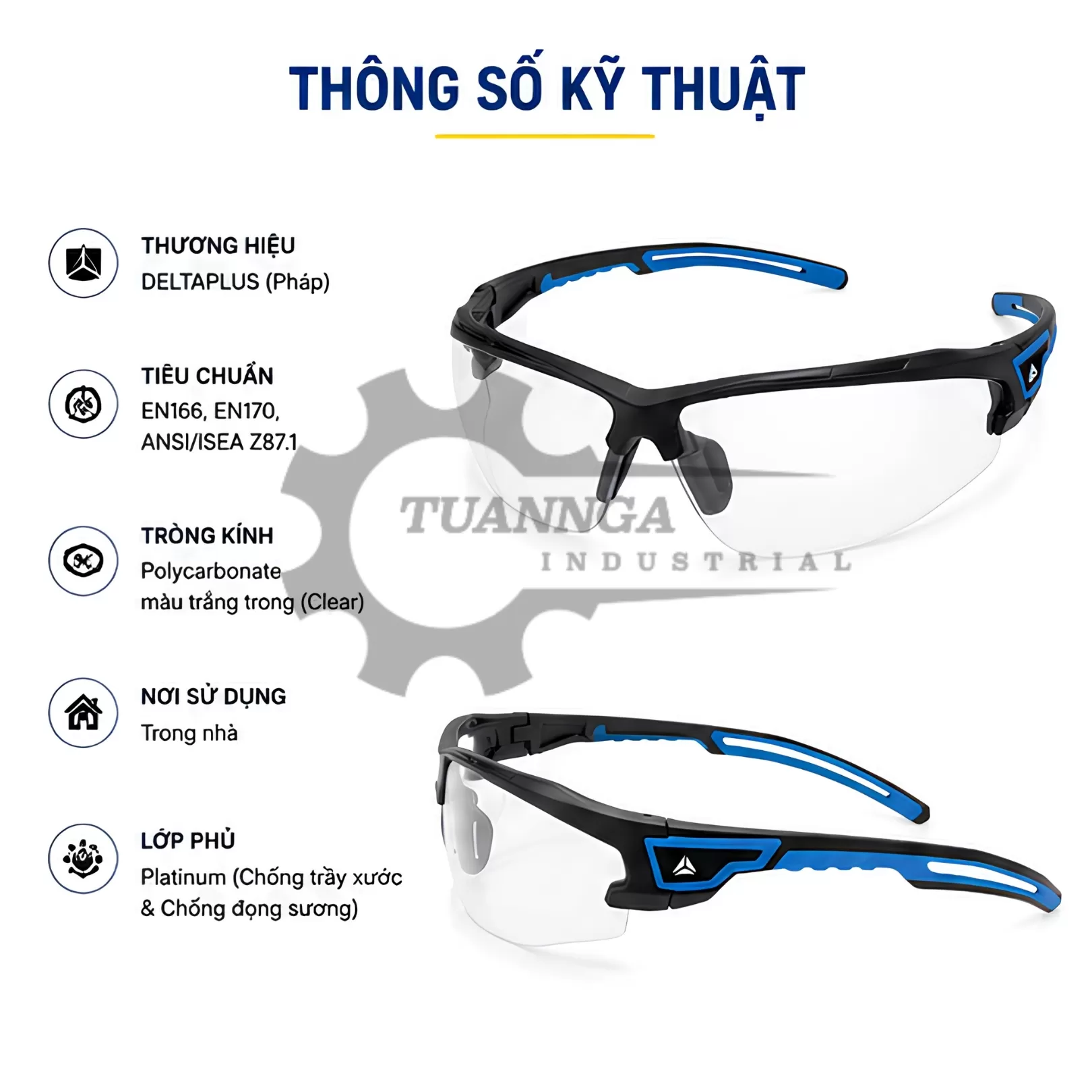 Kính Bảo Hộ Deltaplus ASO2 CLEAR (Trong Suốt)