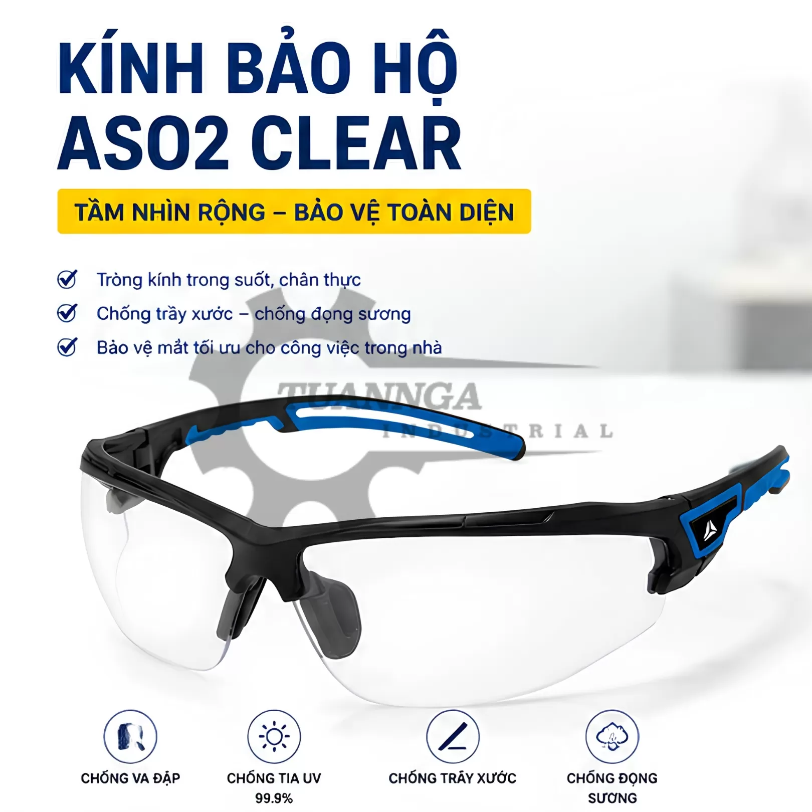 Kính Bảo Hộ Deltaplus ASO2 CLEAR (Trong Suốt)