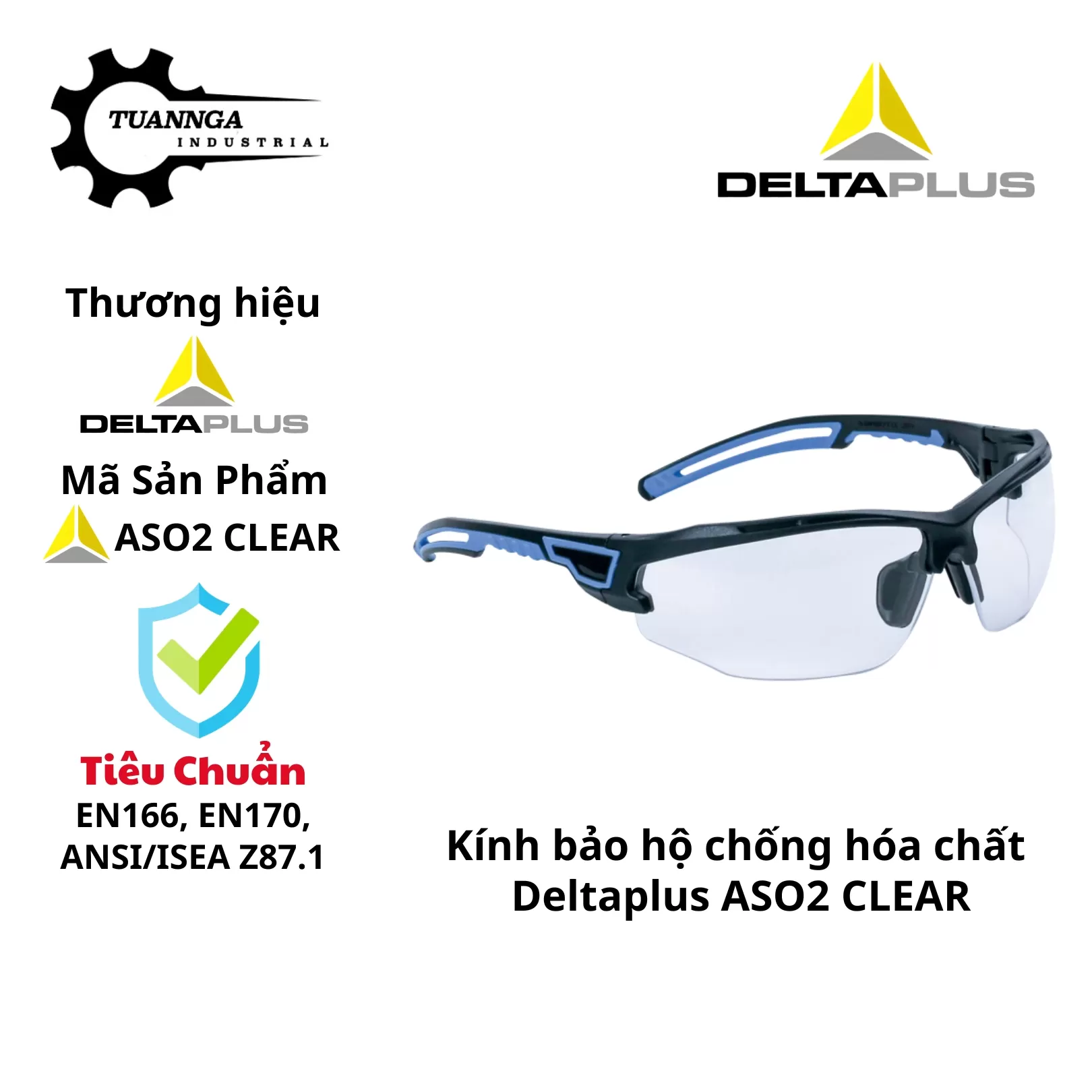 Kính Bảo Hộ Deltaplus ASO2 CLEAR (Trong Suốt)