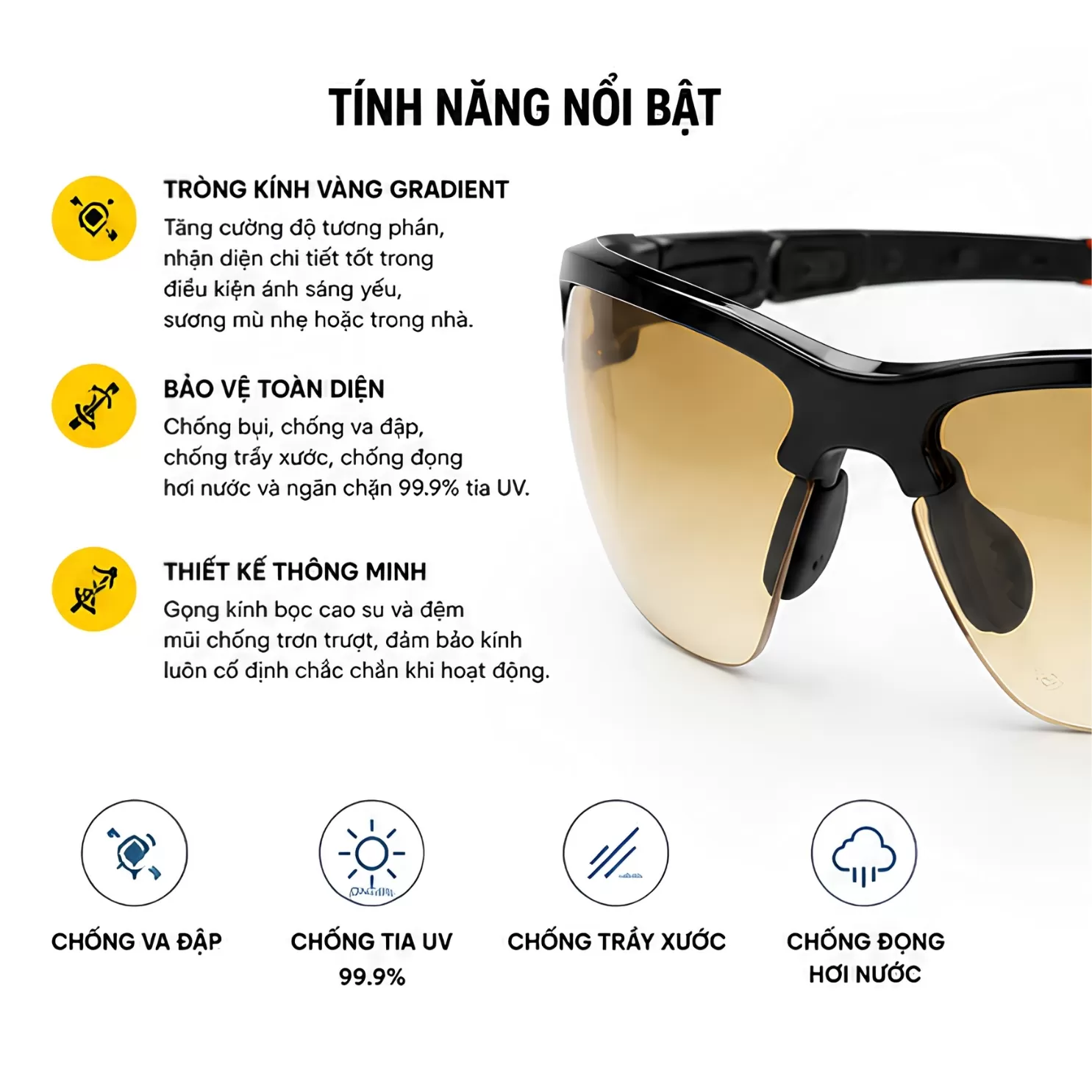 Kính Bảo Hộ Deltaplus FUJI2 GRADIENT (Tròng Chuyển Màu)