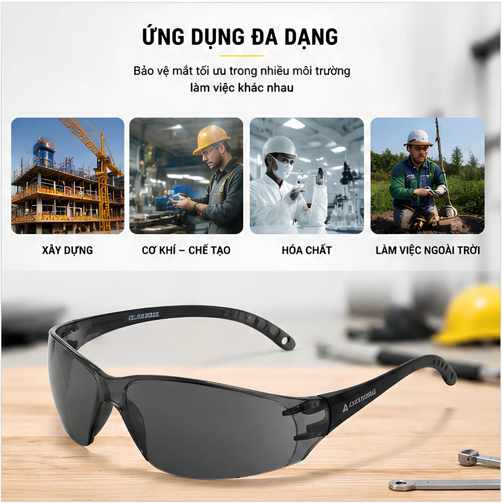 Kính Bảo Hộ Deltaplus MILO SMOKE (Tròng Xám)